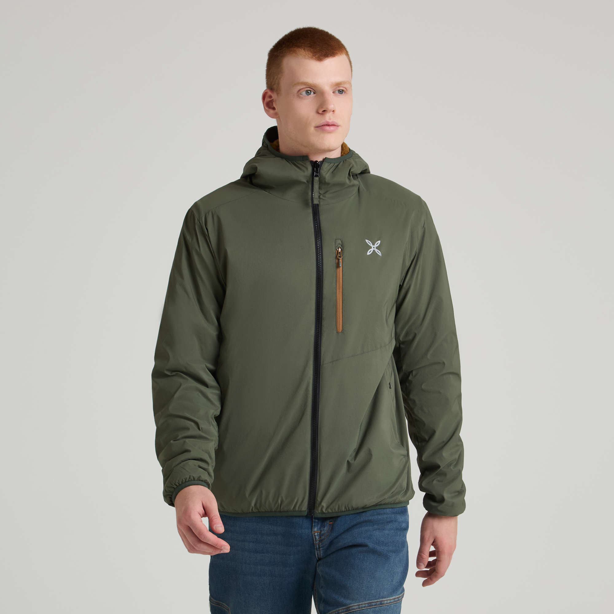 Veste Sherpa Reversible Homme Blu Notte/Desert Beige