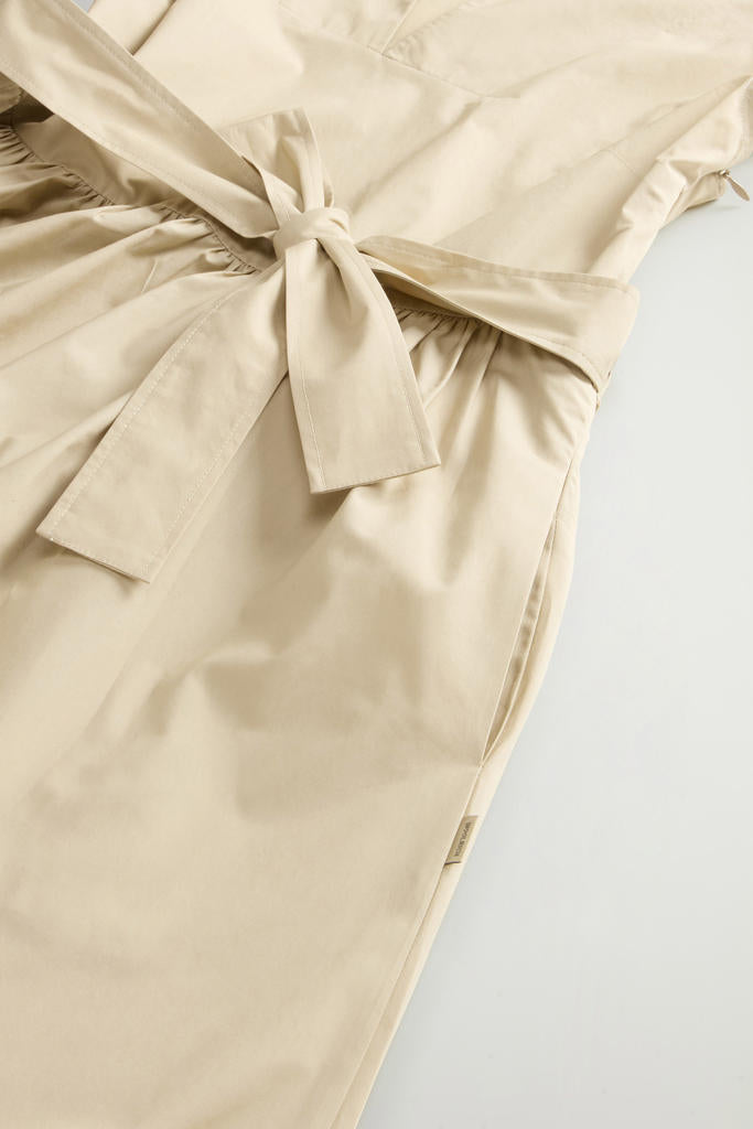 Women's Poplin Short Dress White Pepper