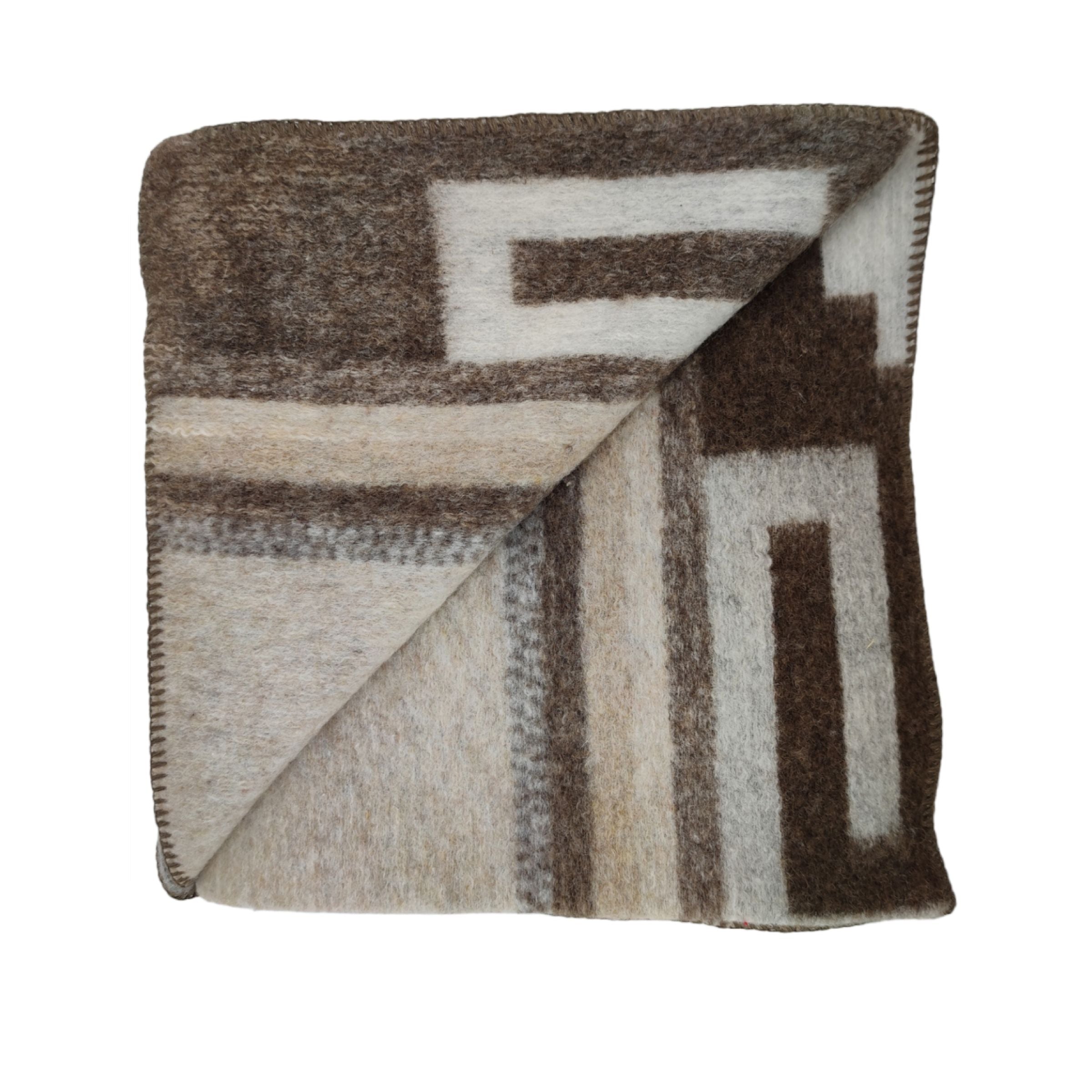 Biella Fabrics | Coperta Joshuaw Rombi Grigio/Beige - Fabbrica Ski Sises