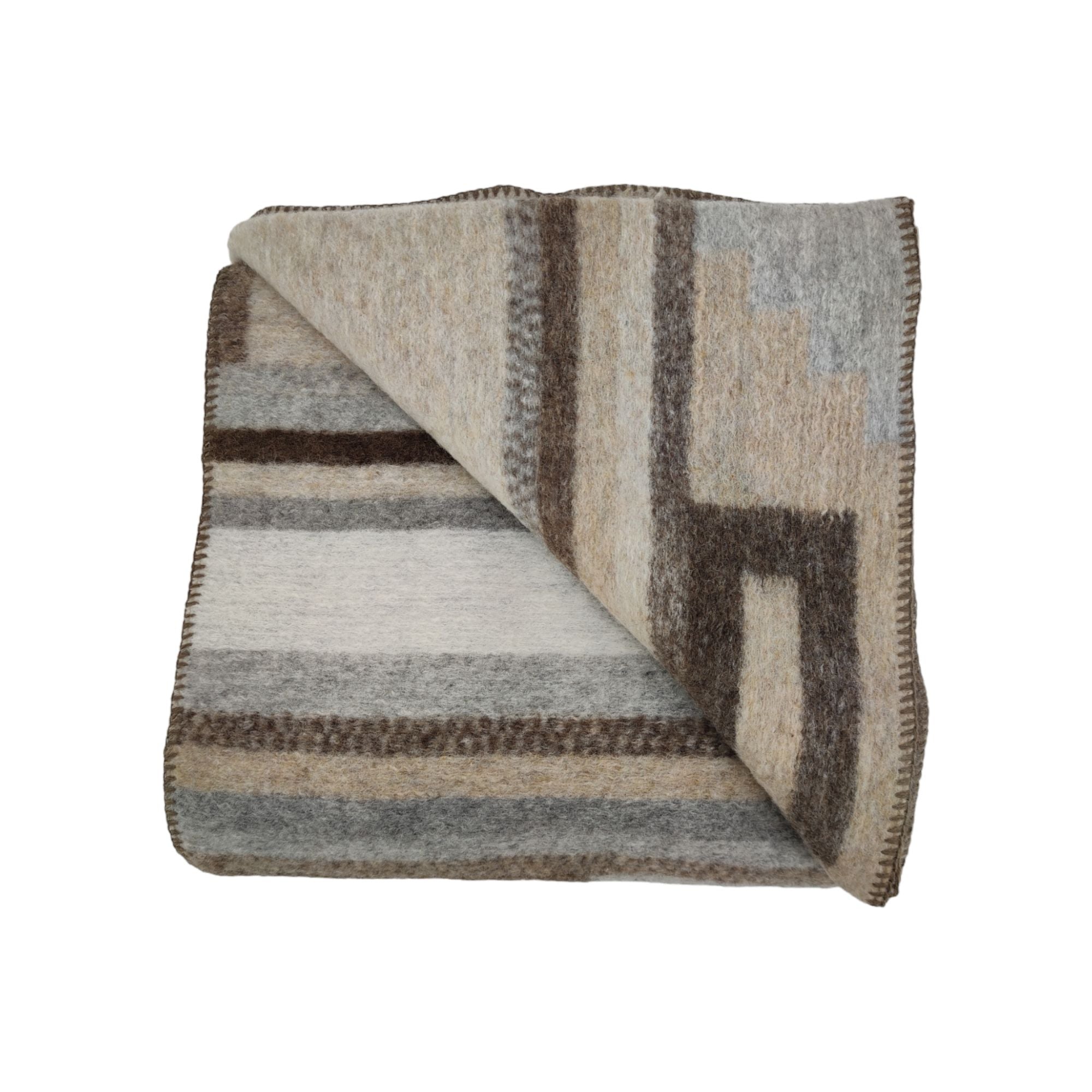 Biella Fabrics | Coperta Joshuaw Rombi Grigio/Beige - Fabbrica Ski Sises