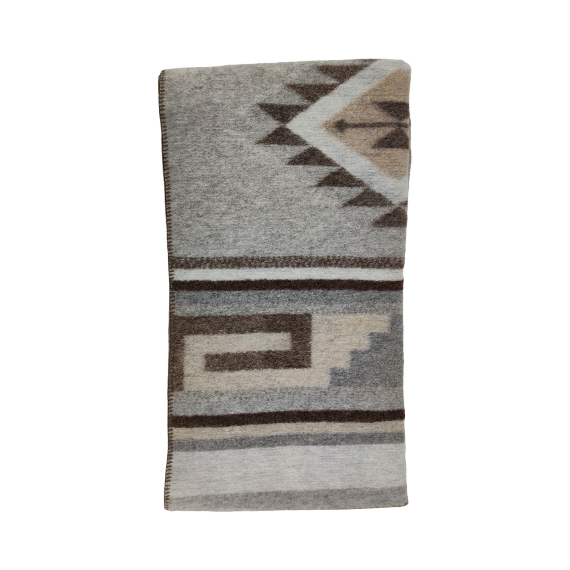 Biella Fabrics | Coperta Joshuaw Rombi Grigio/Beige - Fabbrica Ski Sises