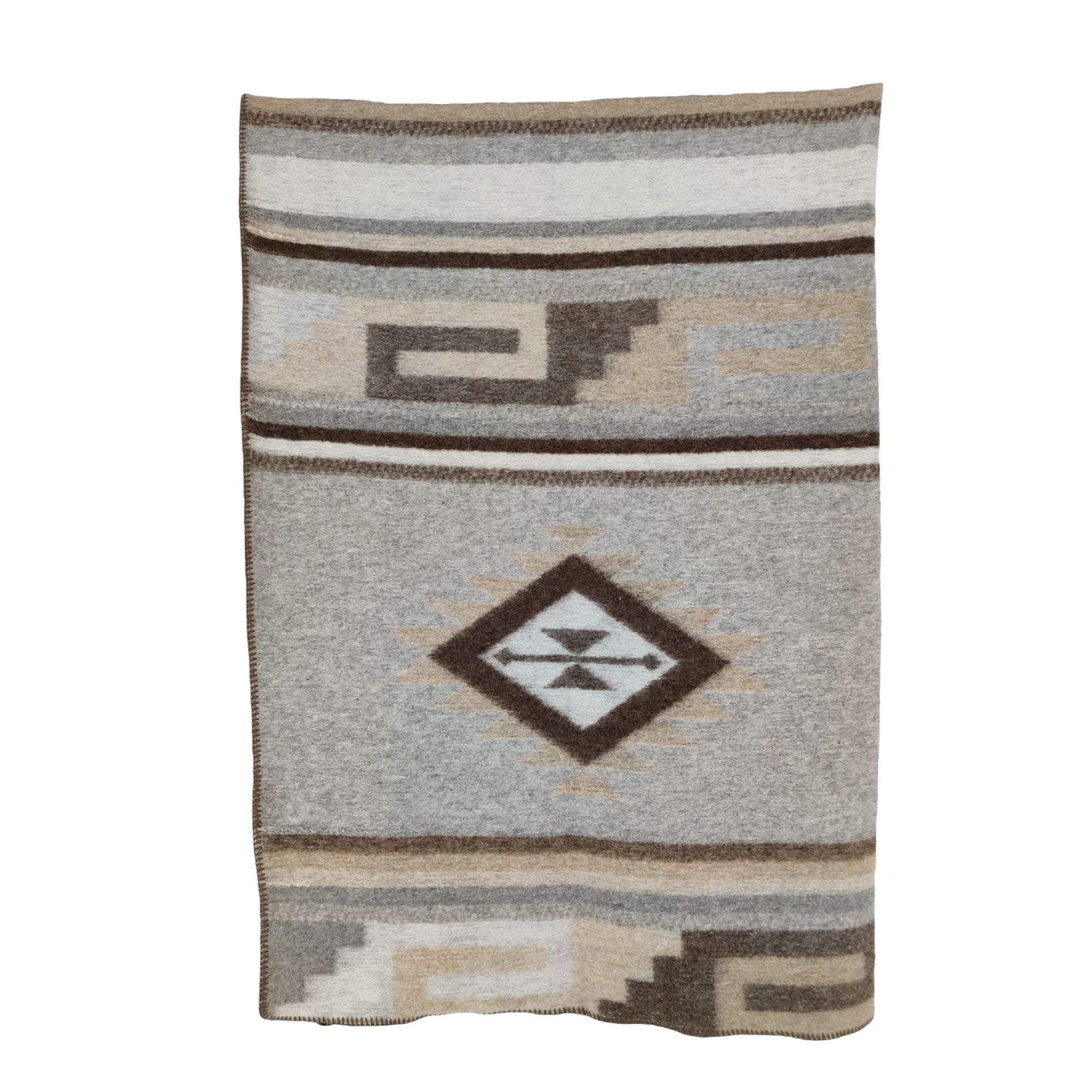 Biella Fabrics | Coperta Joshuaw Rombi Grigio/Beige - Fabbrica Ski Sises