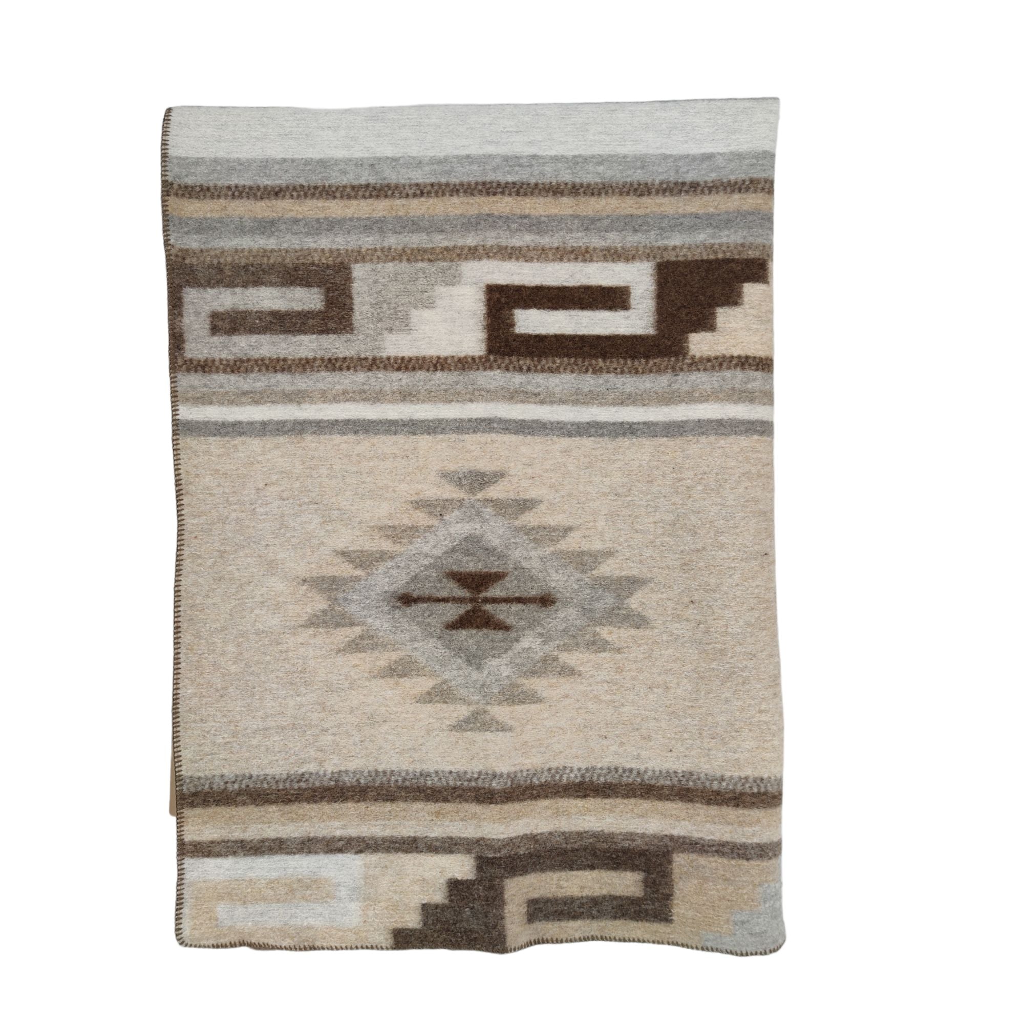 Biella Fabrics | Coperta Joshuaw Rombi Grigio/Beige - Fabbrica Ski Sises