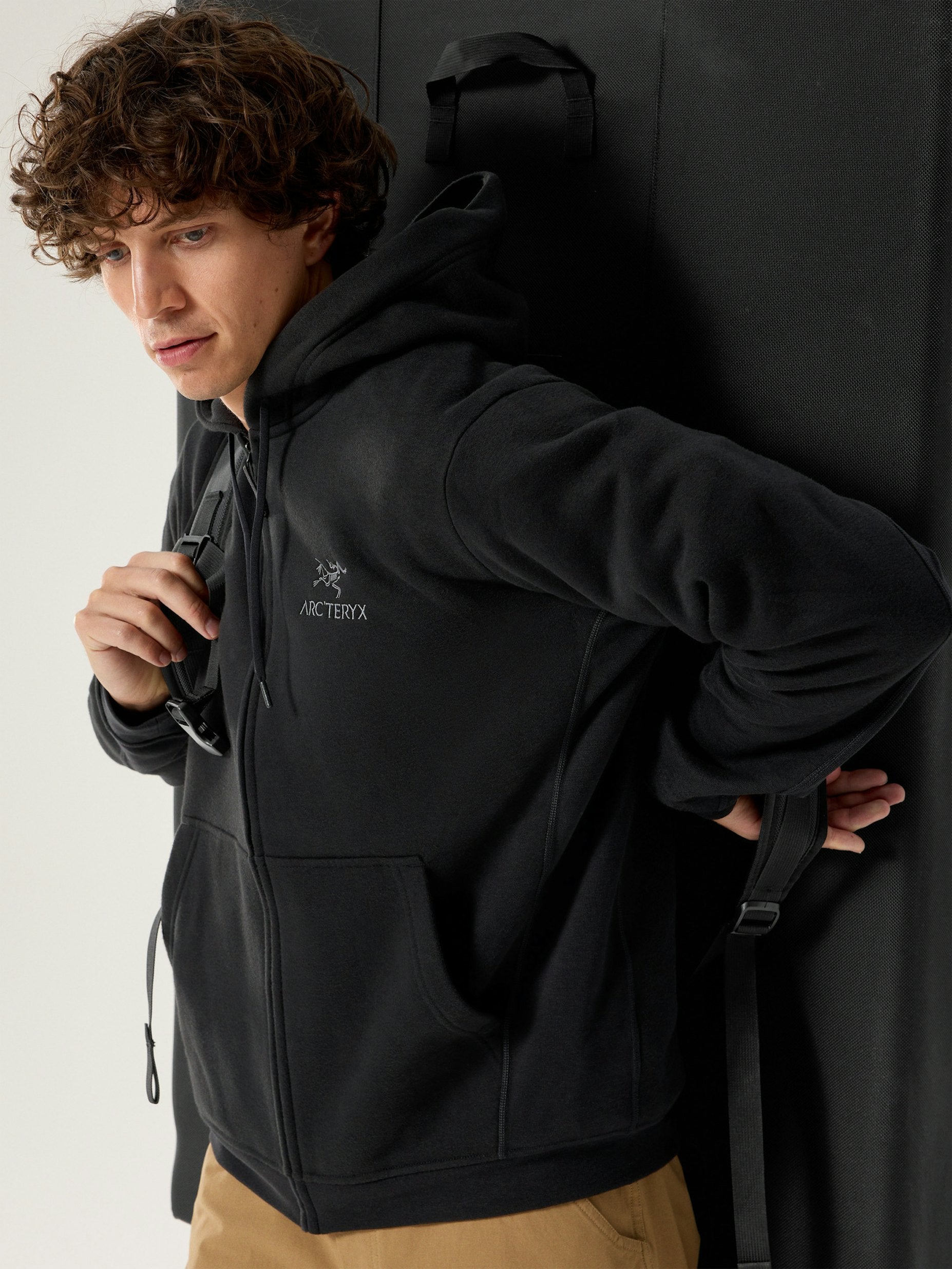 Maglia Emblem Fleece Full Zip Uomo Black