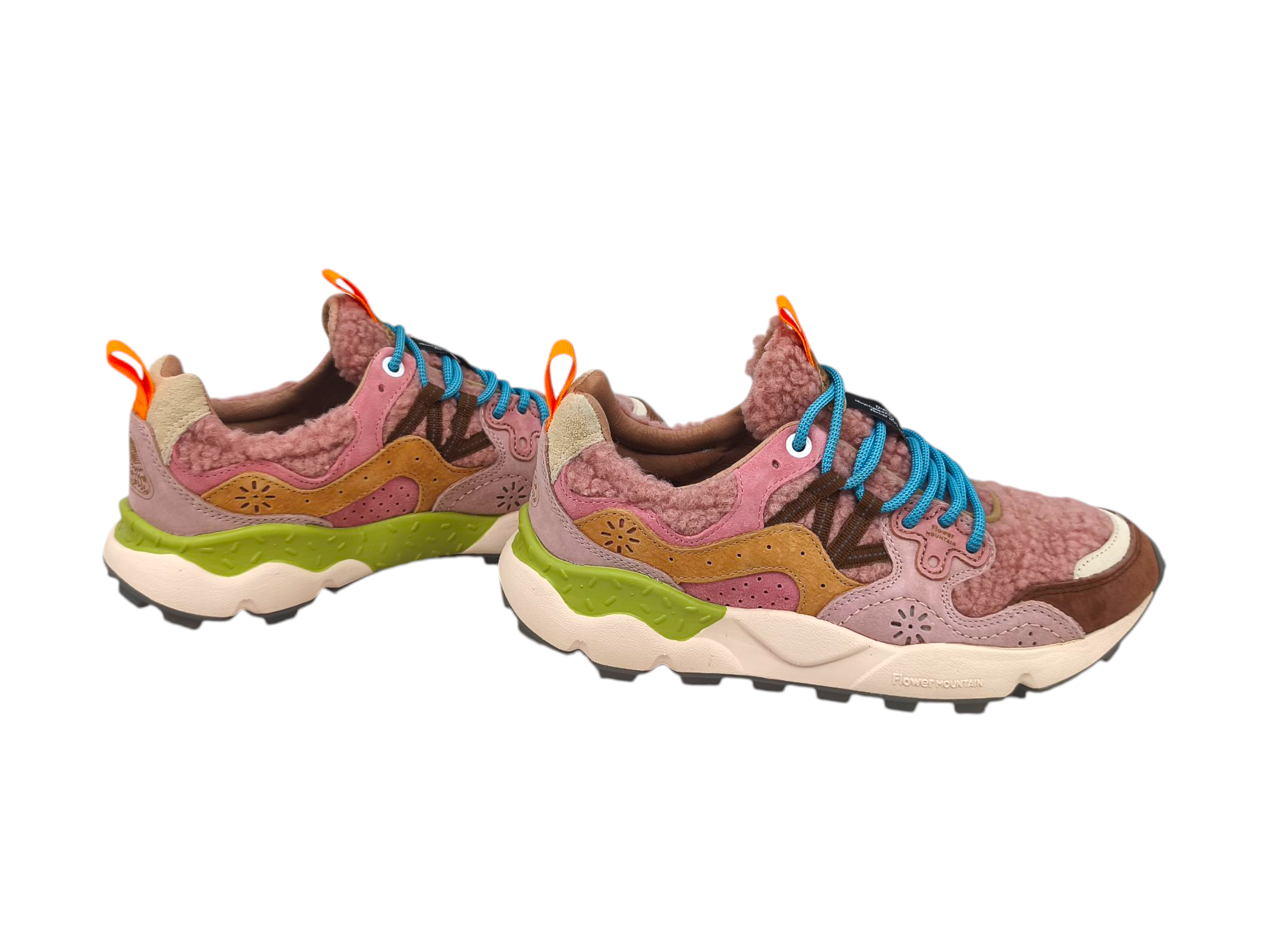 Baskets Yamano 3 Teddy Femme Taupe/Beige/Orange