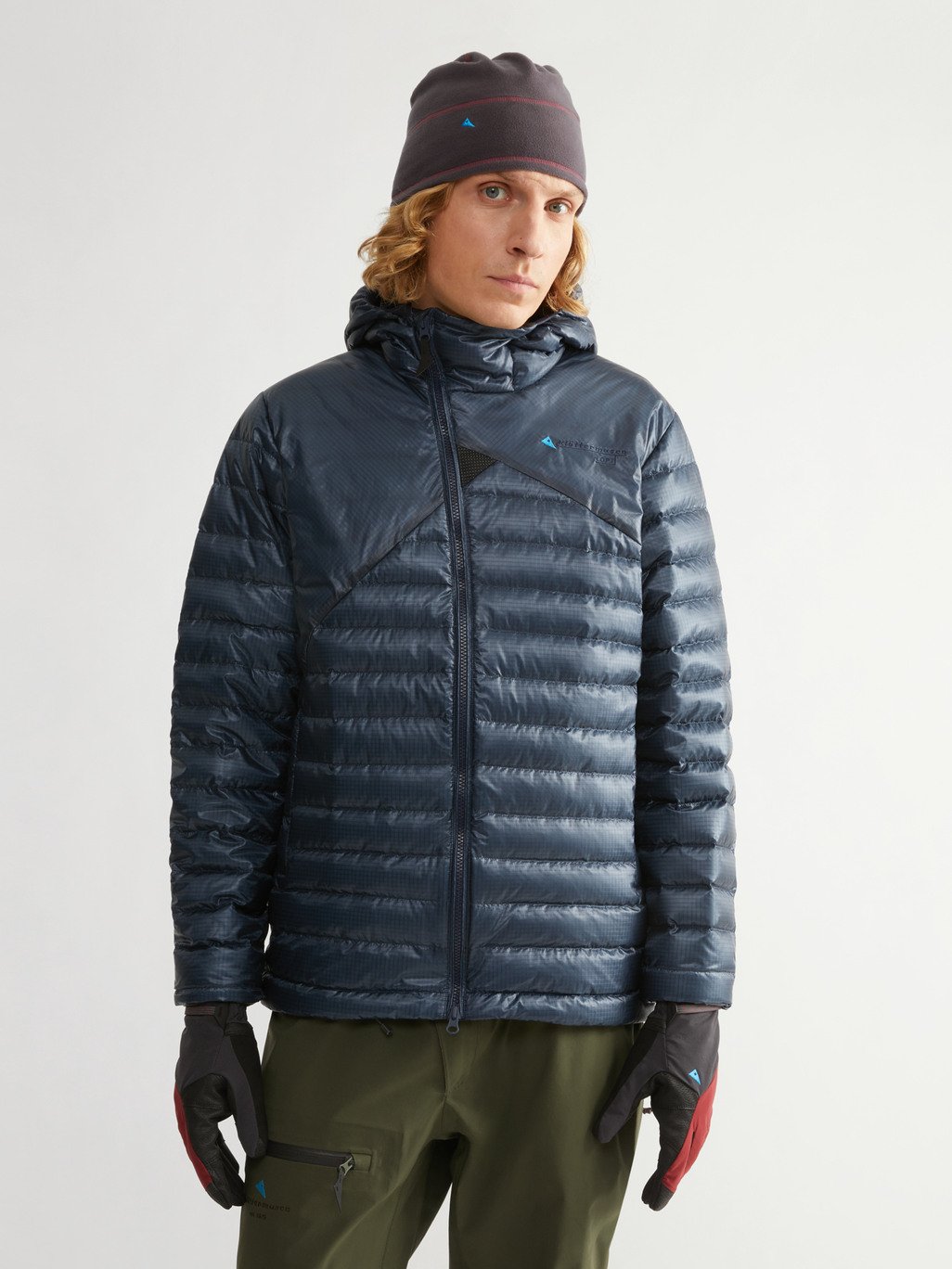 Mann Lopt Hood Jacke Indigo Blue