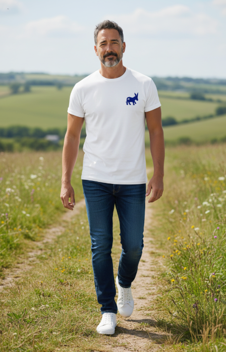 Mann Classic Logo T-shirt White/Navy