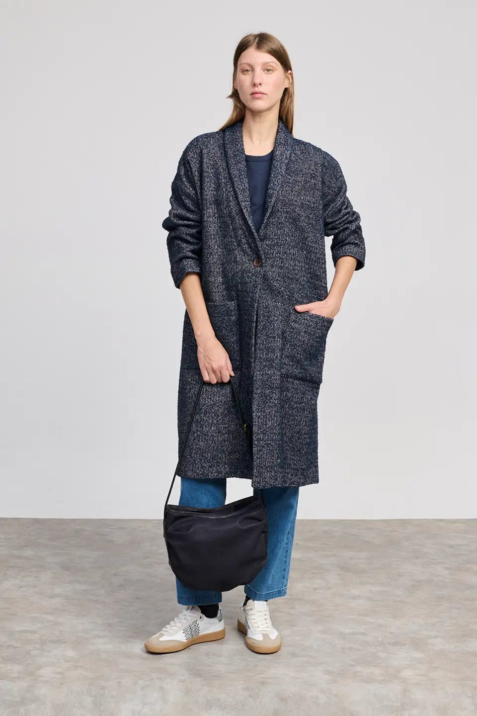 Giacca Abrigo Smoking Donna Navy/Beige