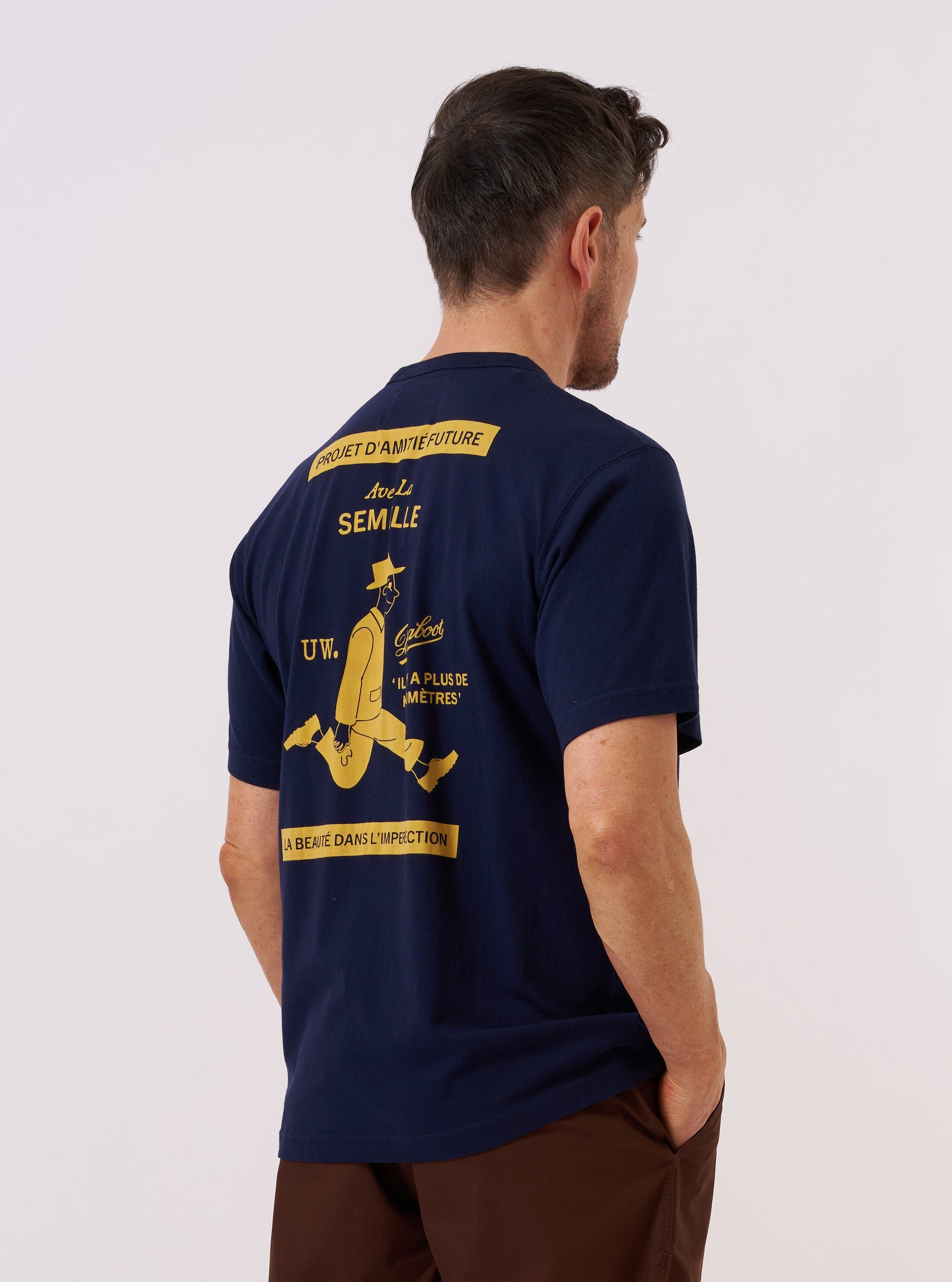 T-shirt Single Jersey Print Homme Navy