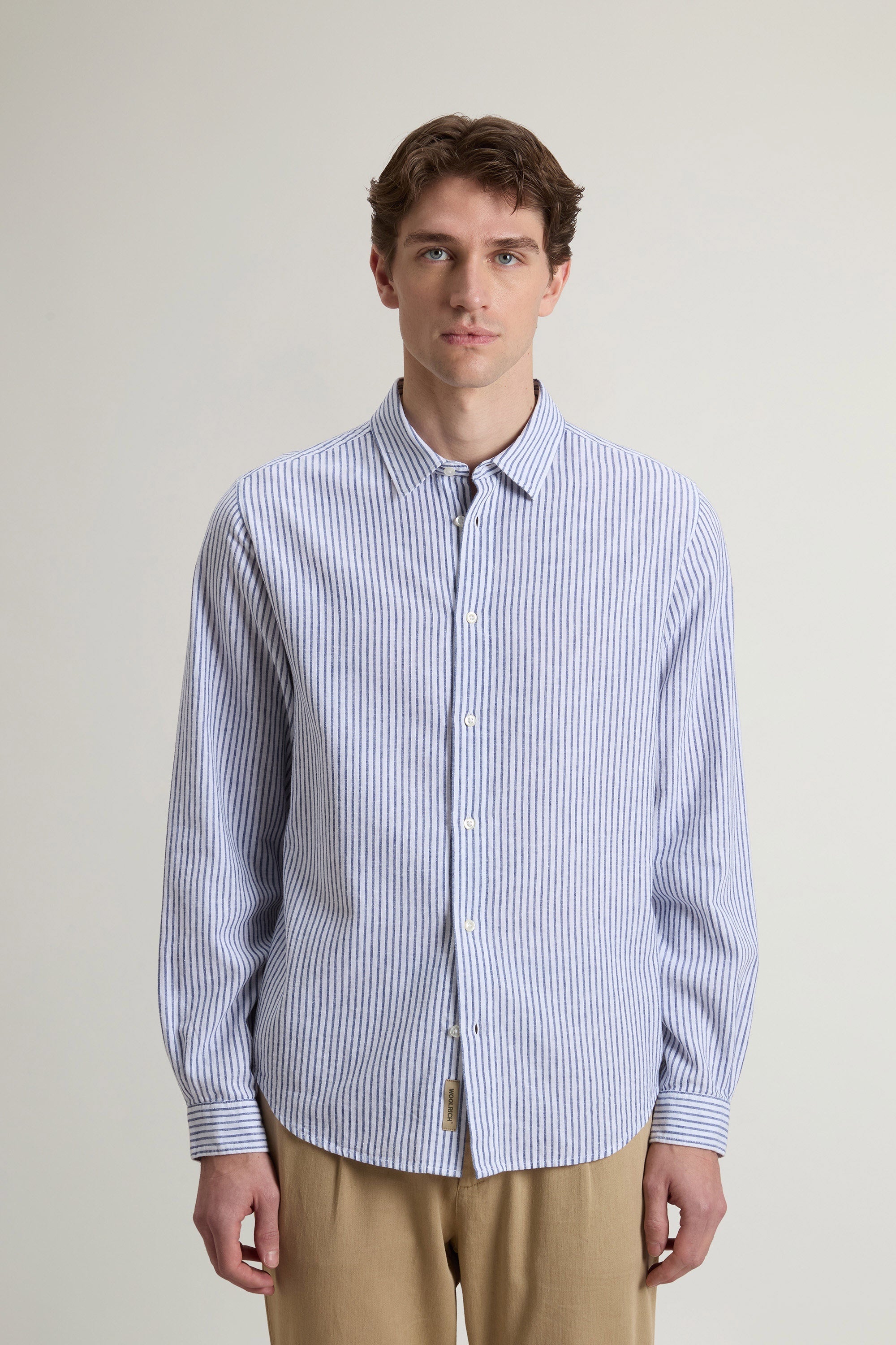 Chemise Linen Stripe Homme Blue