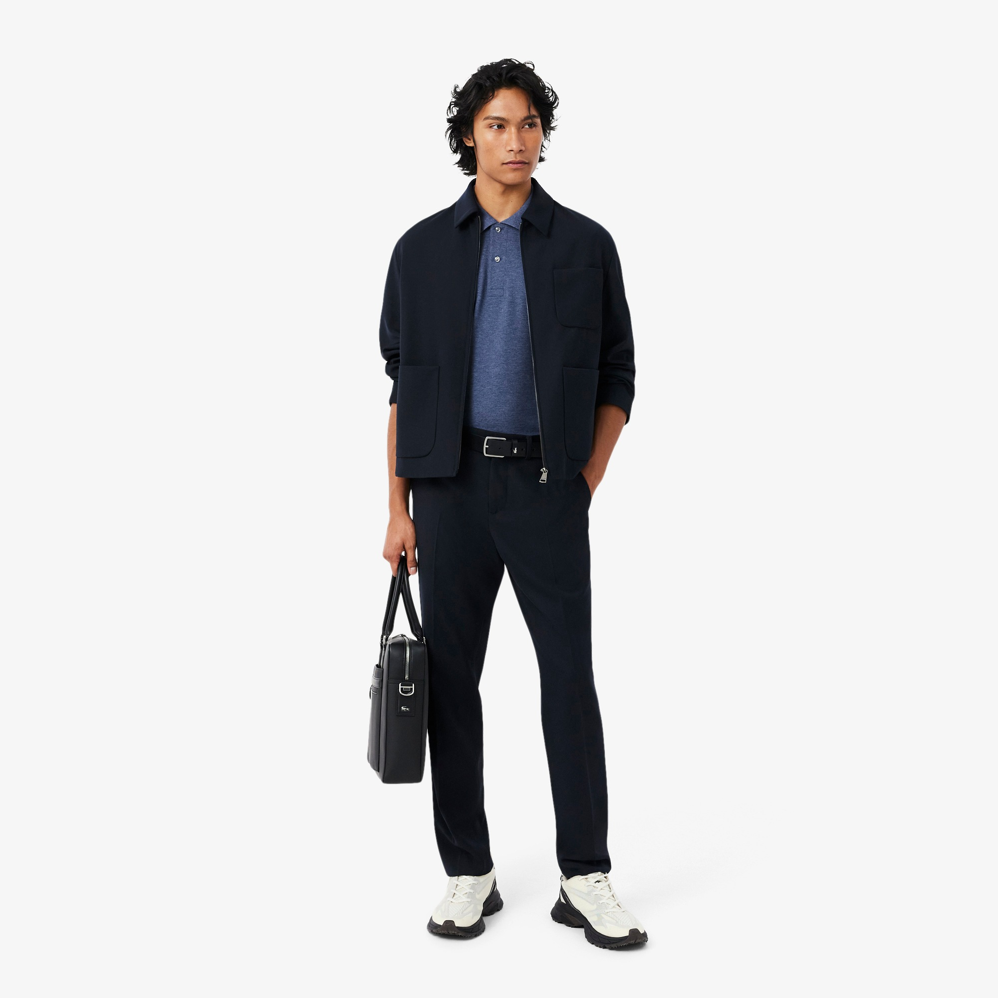 Polo Classic Fit Mèlange Uomo Blue Chine