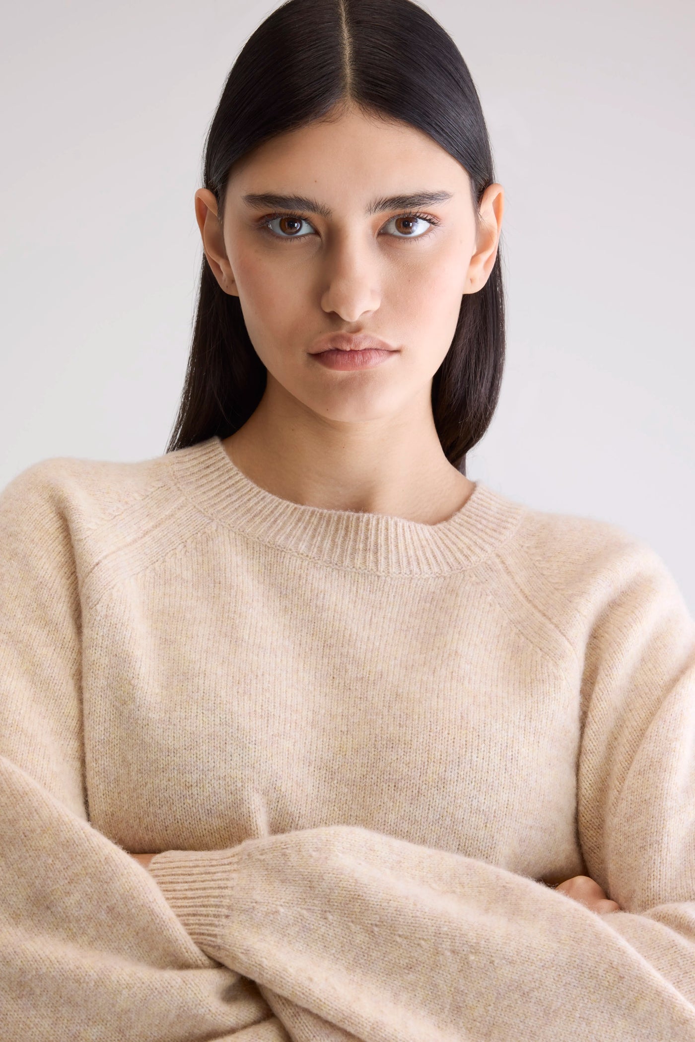 Maglia Ameka Donna Beige Melange