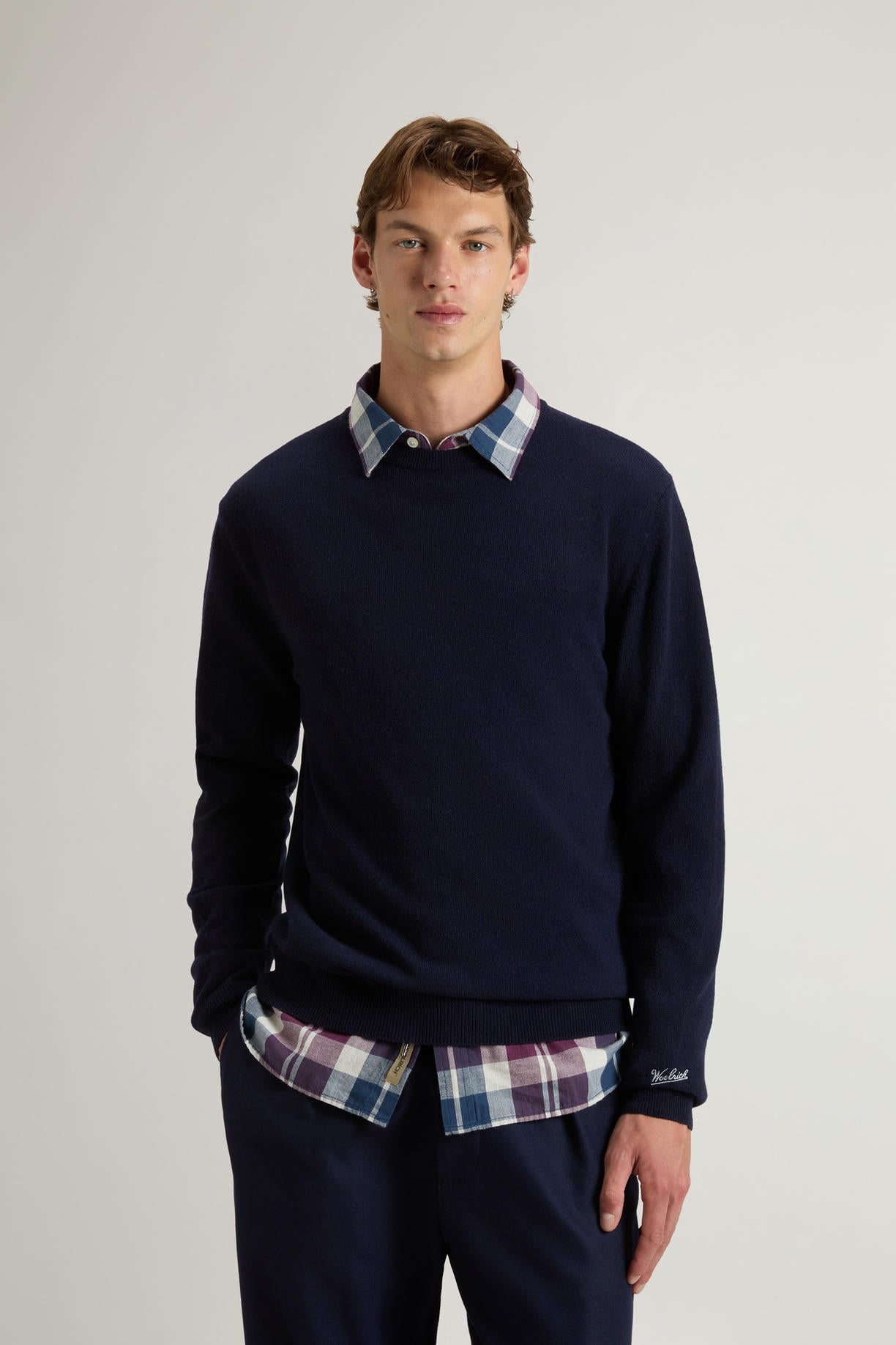Maglia Lambswool Crewneck Uomo Melton Blue