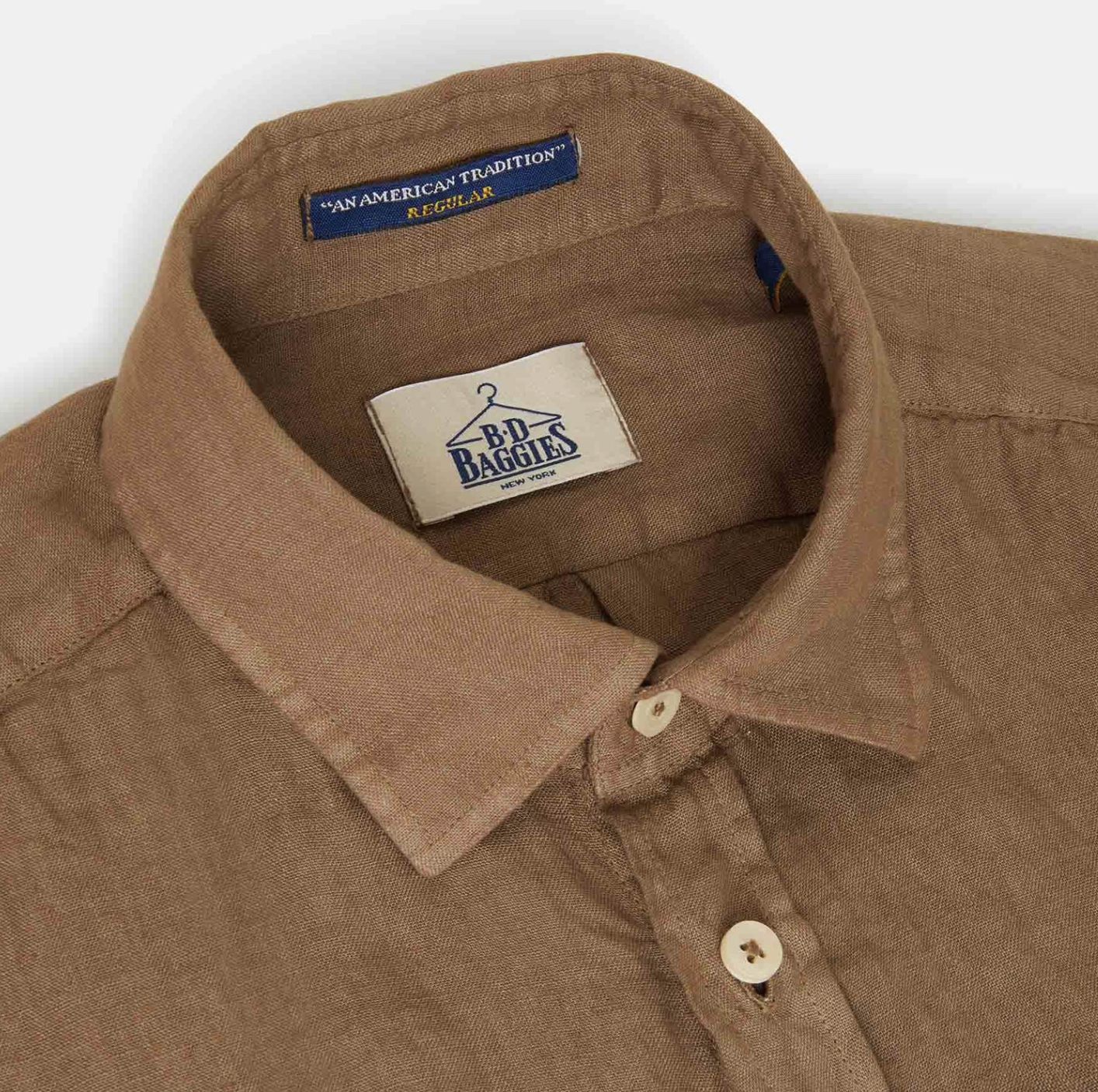 Camicia Bradford Linen Uomo Caramello