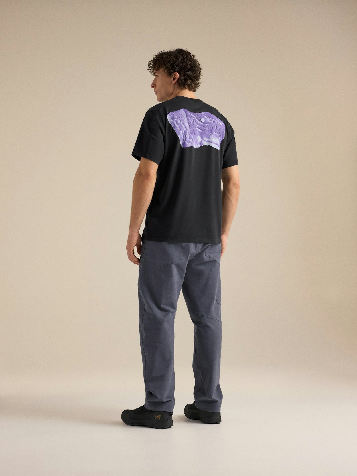 T-shirt Kragg SL Cotton Jug Uomo Black/Violectric