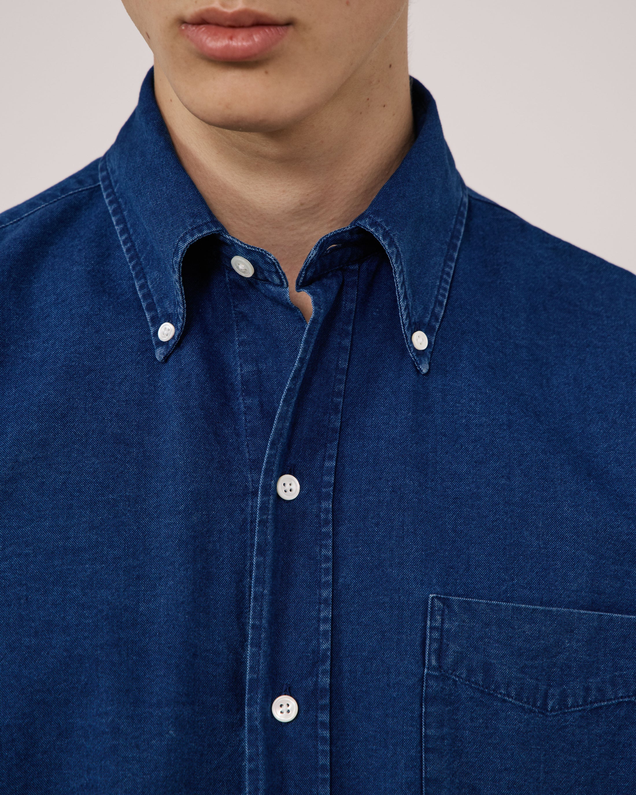 Camicia Ocbd Uomo Indigo