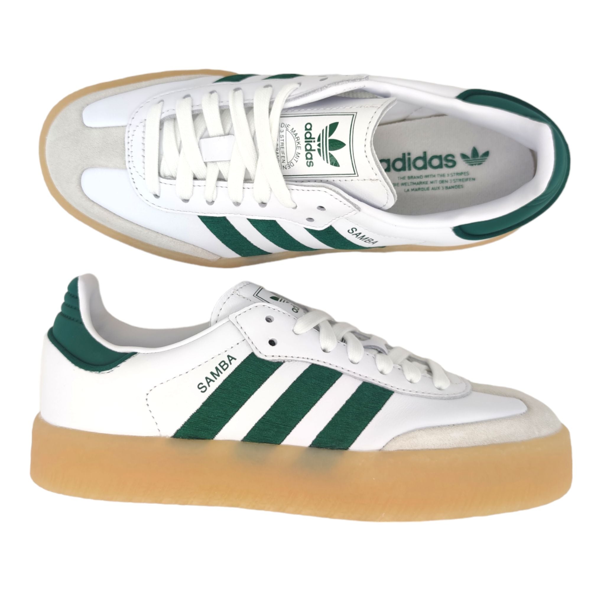 Adidas | Scarpe Sambae Donna Cloud White/Collegiate Green/Gum - Fabbrica Ski Sises