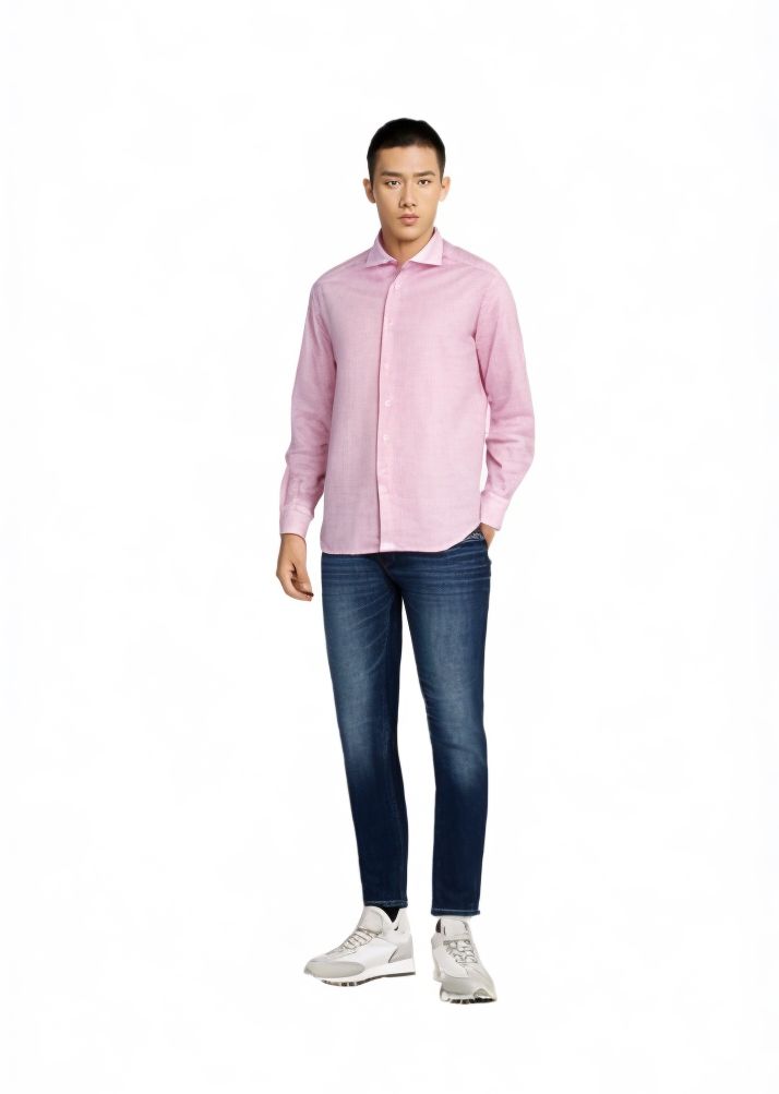 Bastoncino | Camicia Simo Linen Uomo Zucchero Filato - Fabbrica Ski Sises