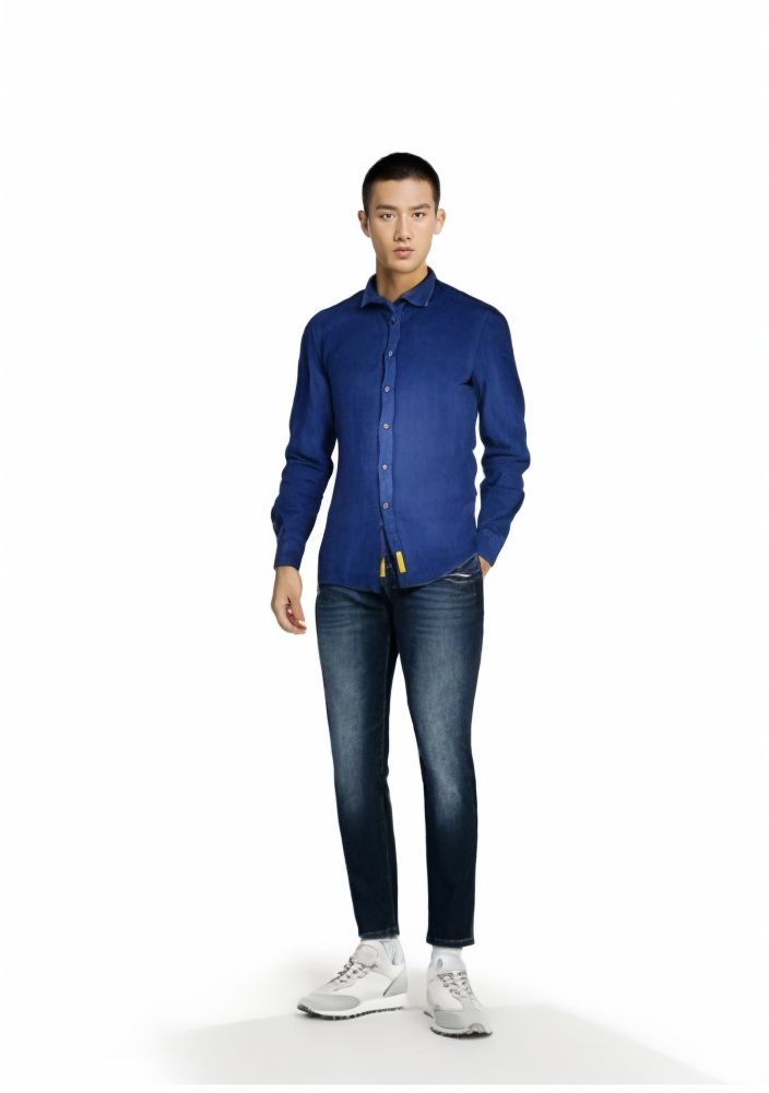 Bd Baggies | Camicia Bradford Lino Uomo Navy Blue - Fabbrica Ski Sises