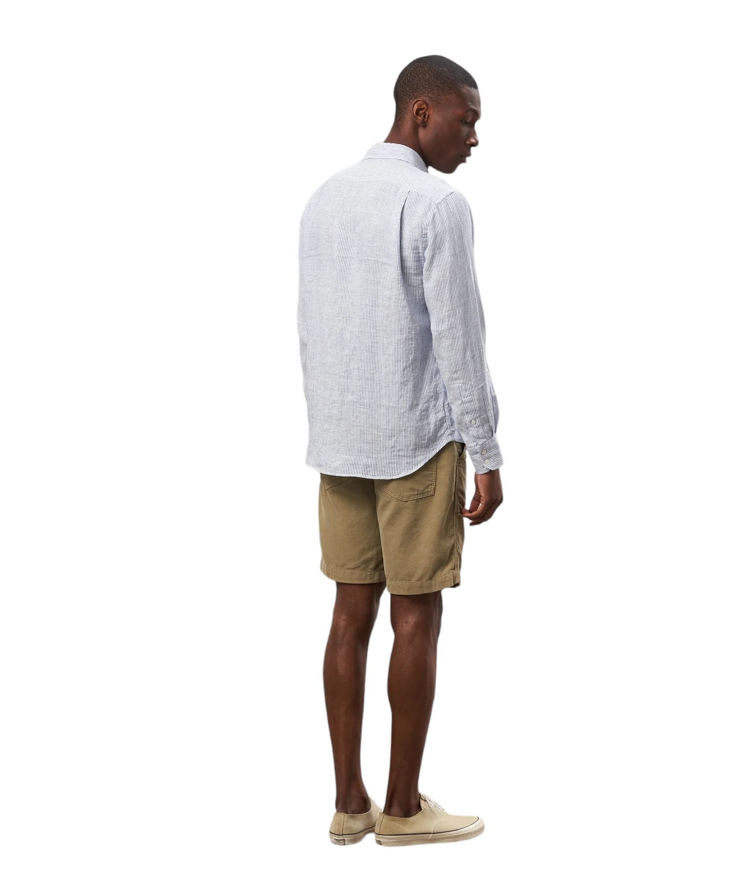 Hartford | Camicia Paul Oxford Linen Uomo White/Navy - Fabbrica Ski Sises