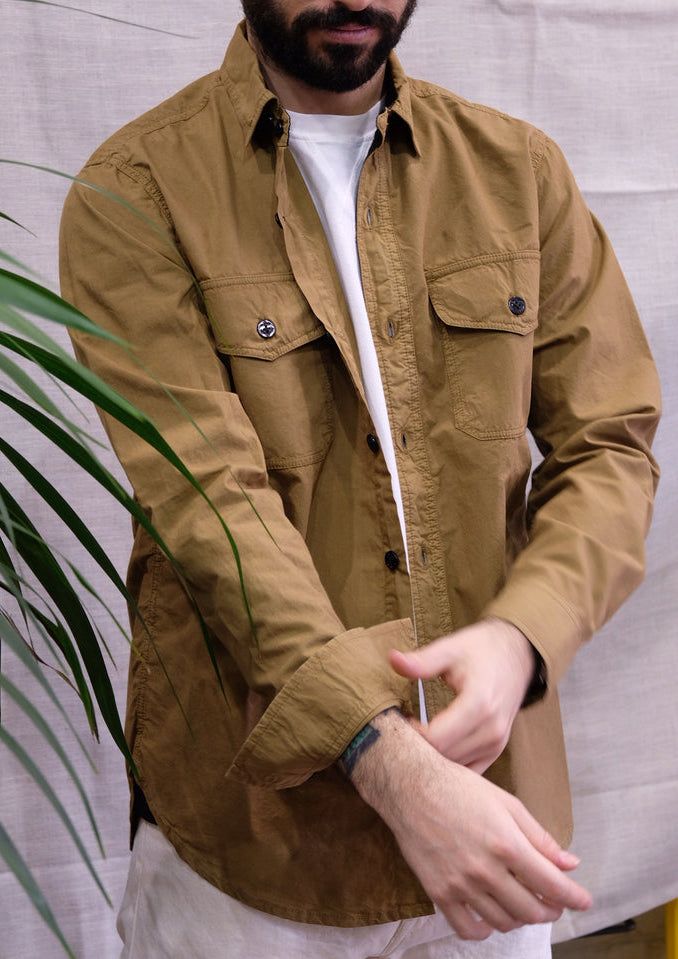 Chesapeake'S | Camicia Cpo Popeline Uomo Tobacco - Fabbrica Ski Sises