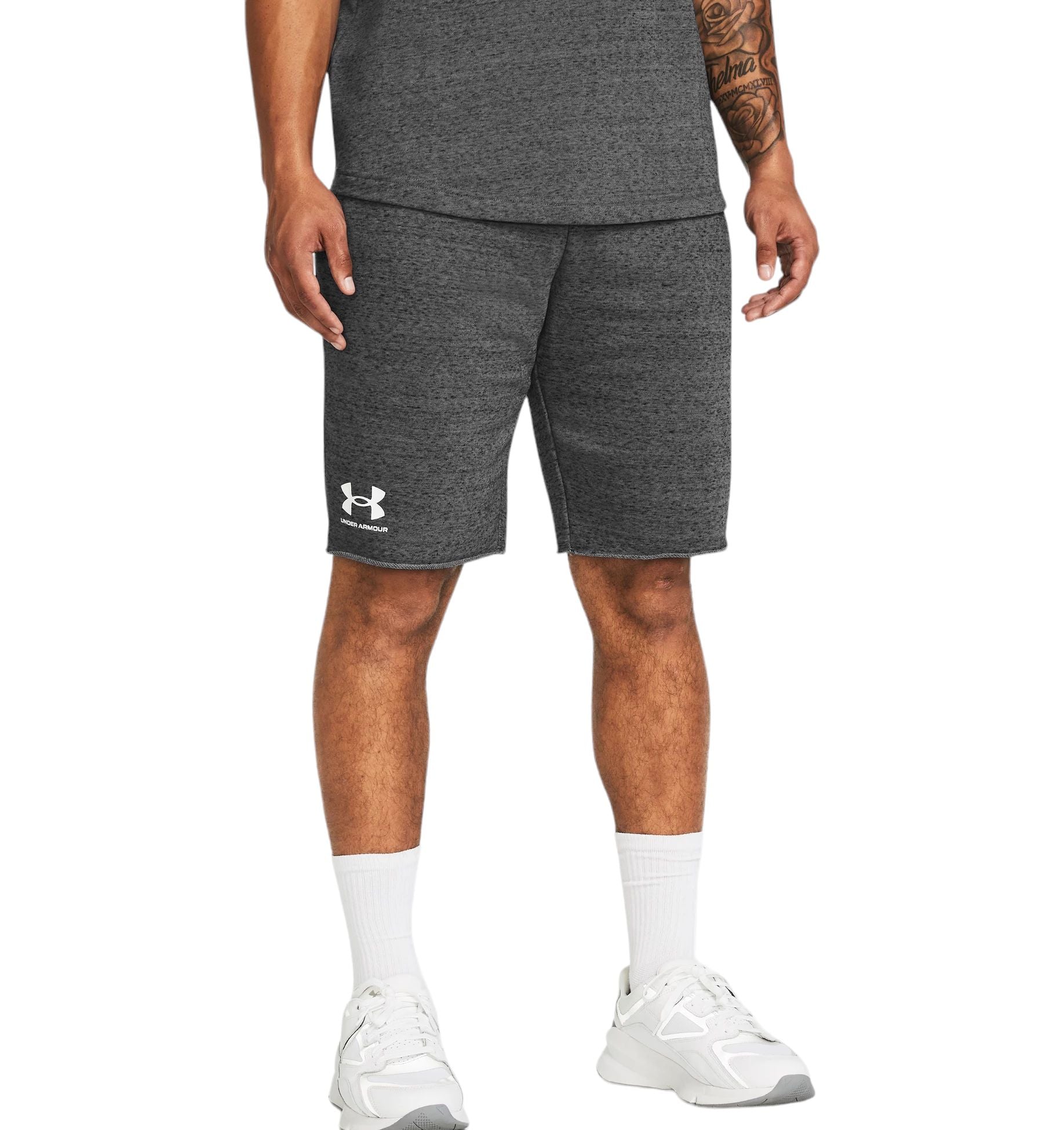 Under Armour | Pantaloncini Rival Terry Uomo Castlerock Light Heather/Onyx White - Fabbrica Ski Sises