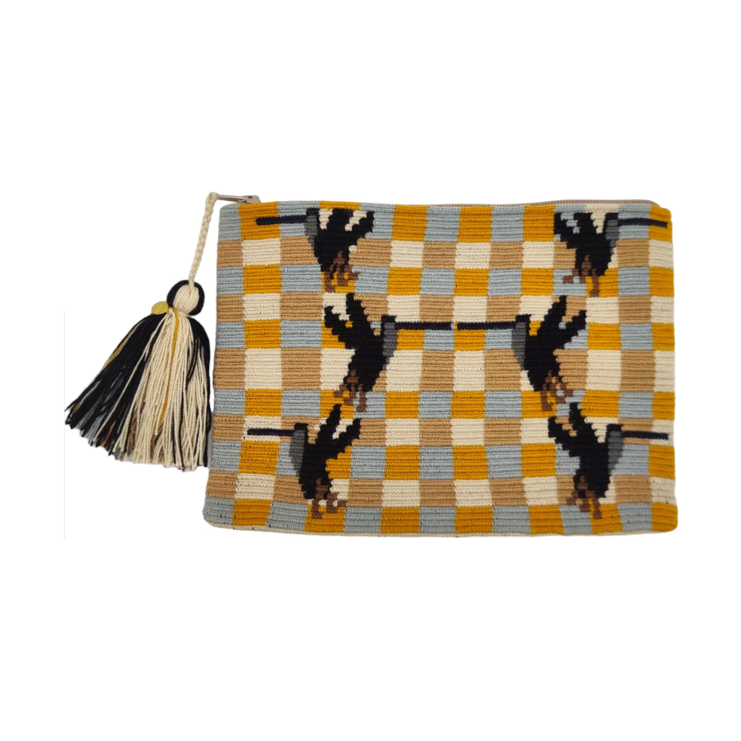 Guanabana | Borsa Clutch Donna Mustard/Beige - Fabbrica Ski Sises