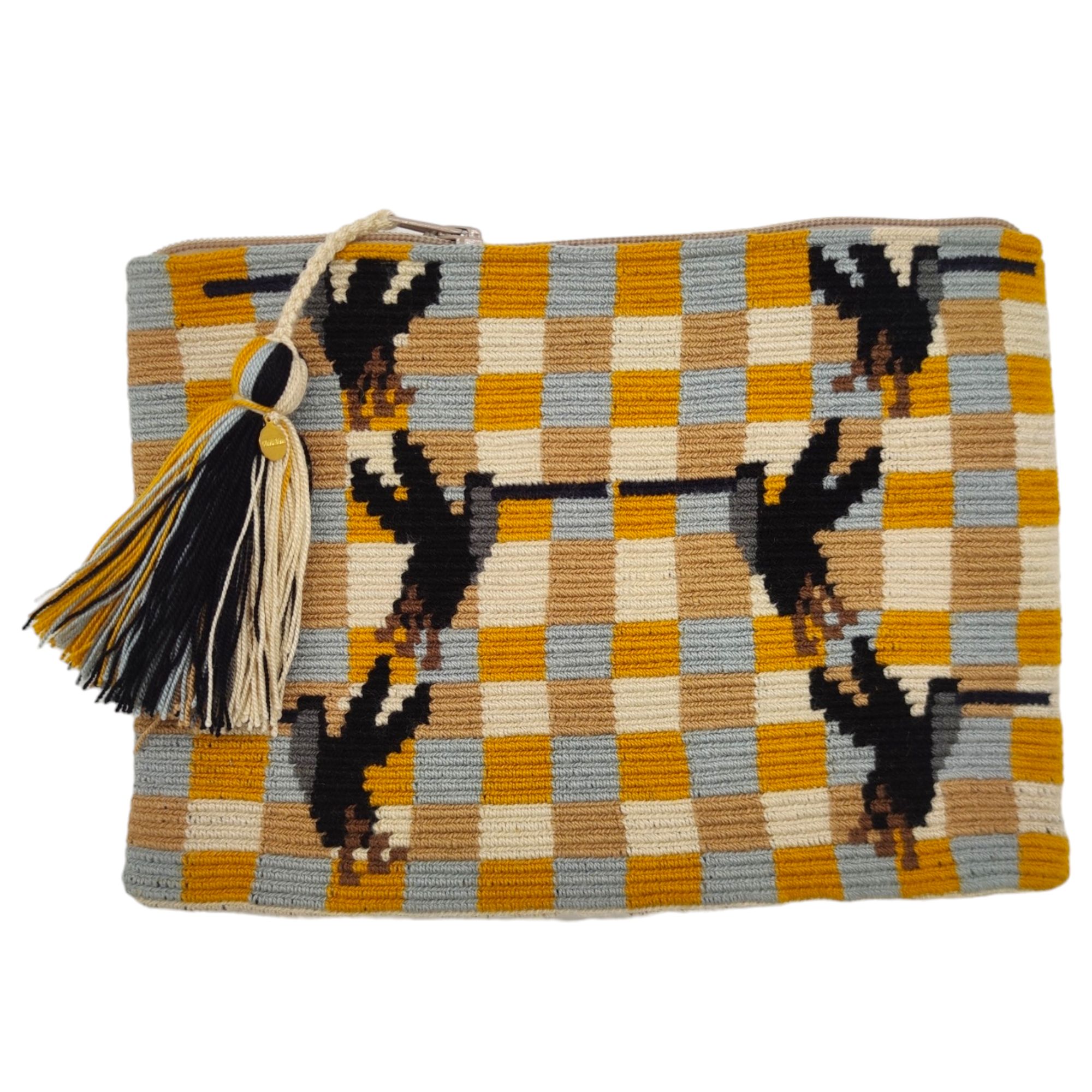 Guanabana | Borsa Clutch Donna Mustard/Beige - Fabbrica Ski Sises