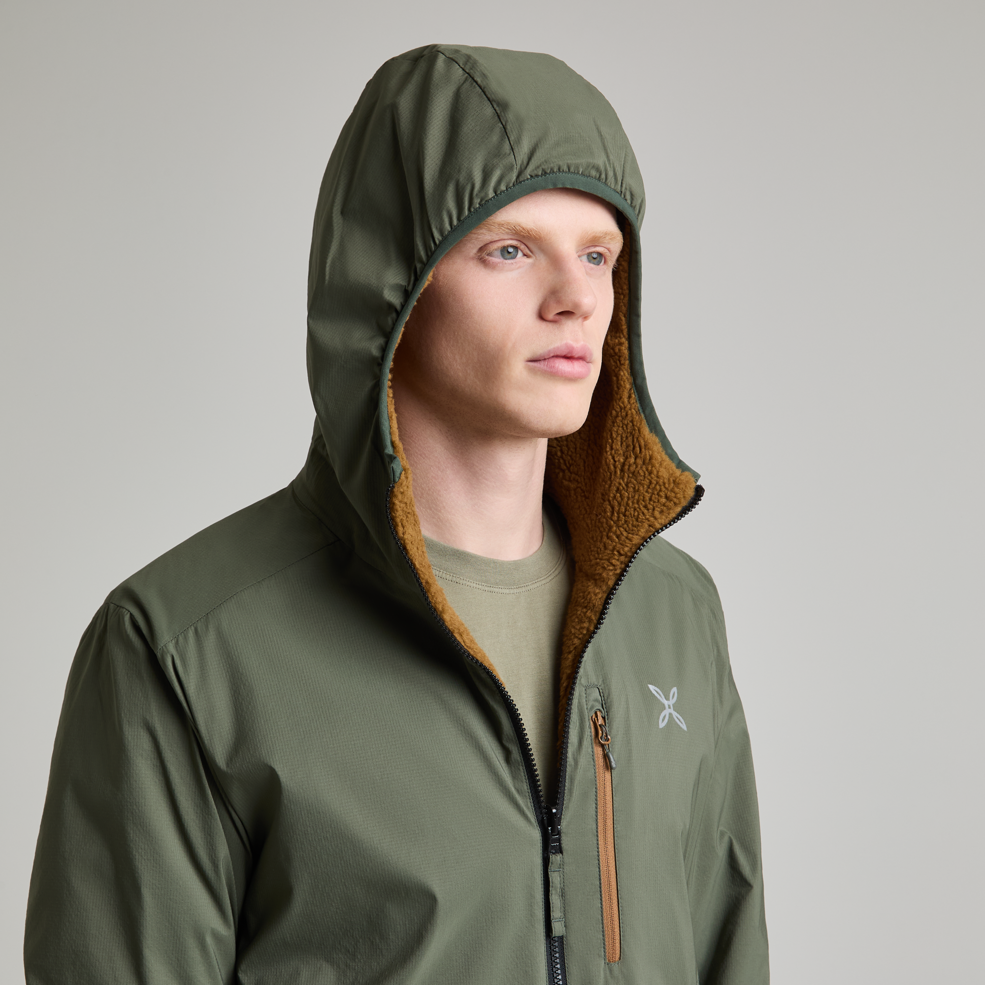 Veste Sherpa Reversible Homme Blu Notte/Desert Beige