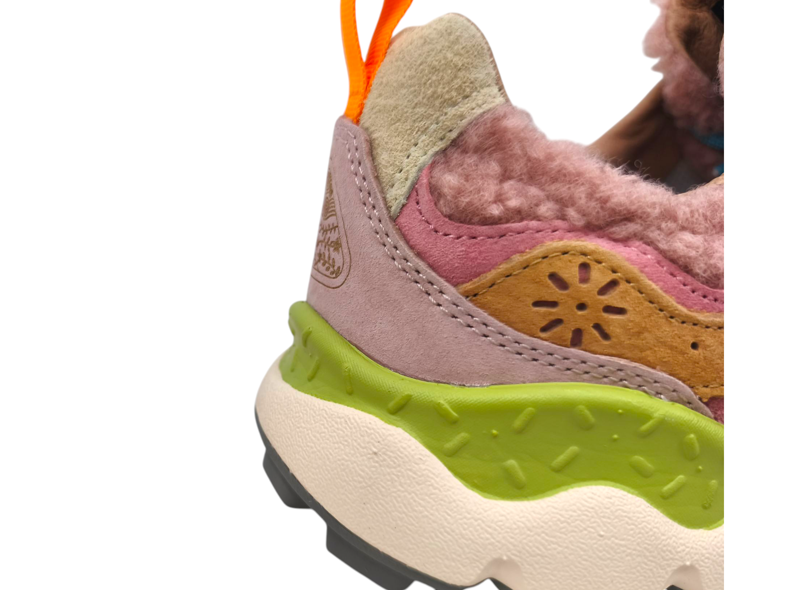 Baskets Yamano 3 Teddy Femme Taupe/Beige/Orange