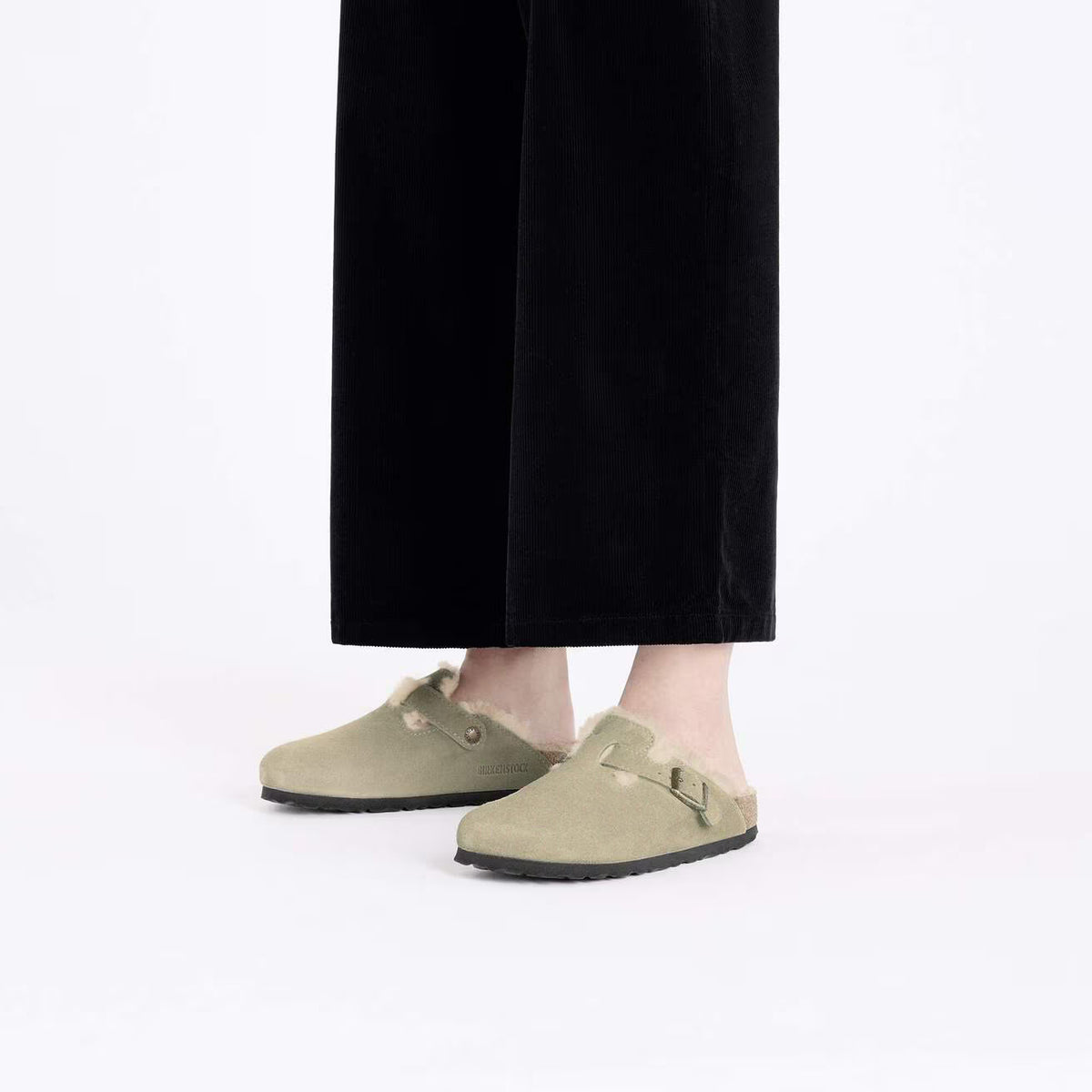 Boston VL shearling-sandaler, taupe