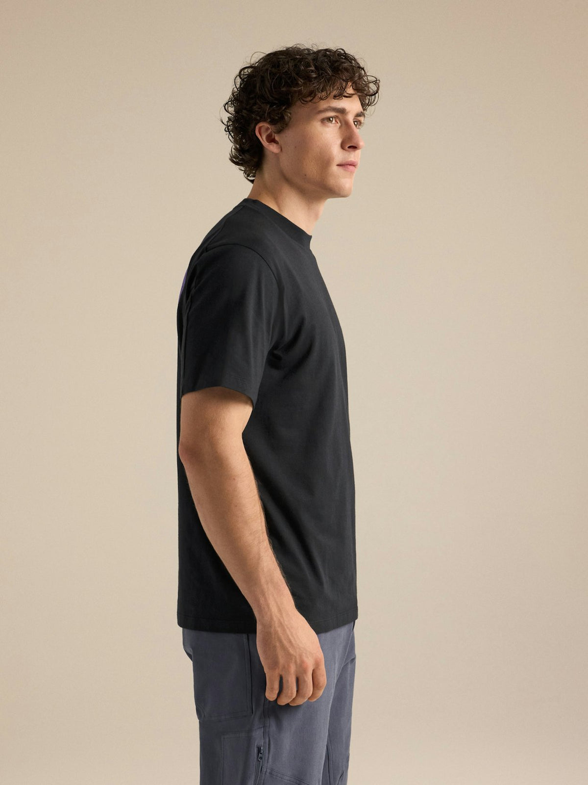 T-shirt Kragg SL Cotton Jug Uomo Black/Violectric
