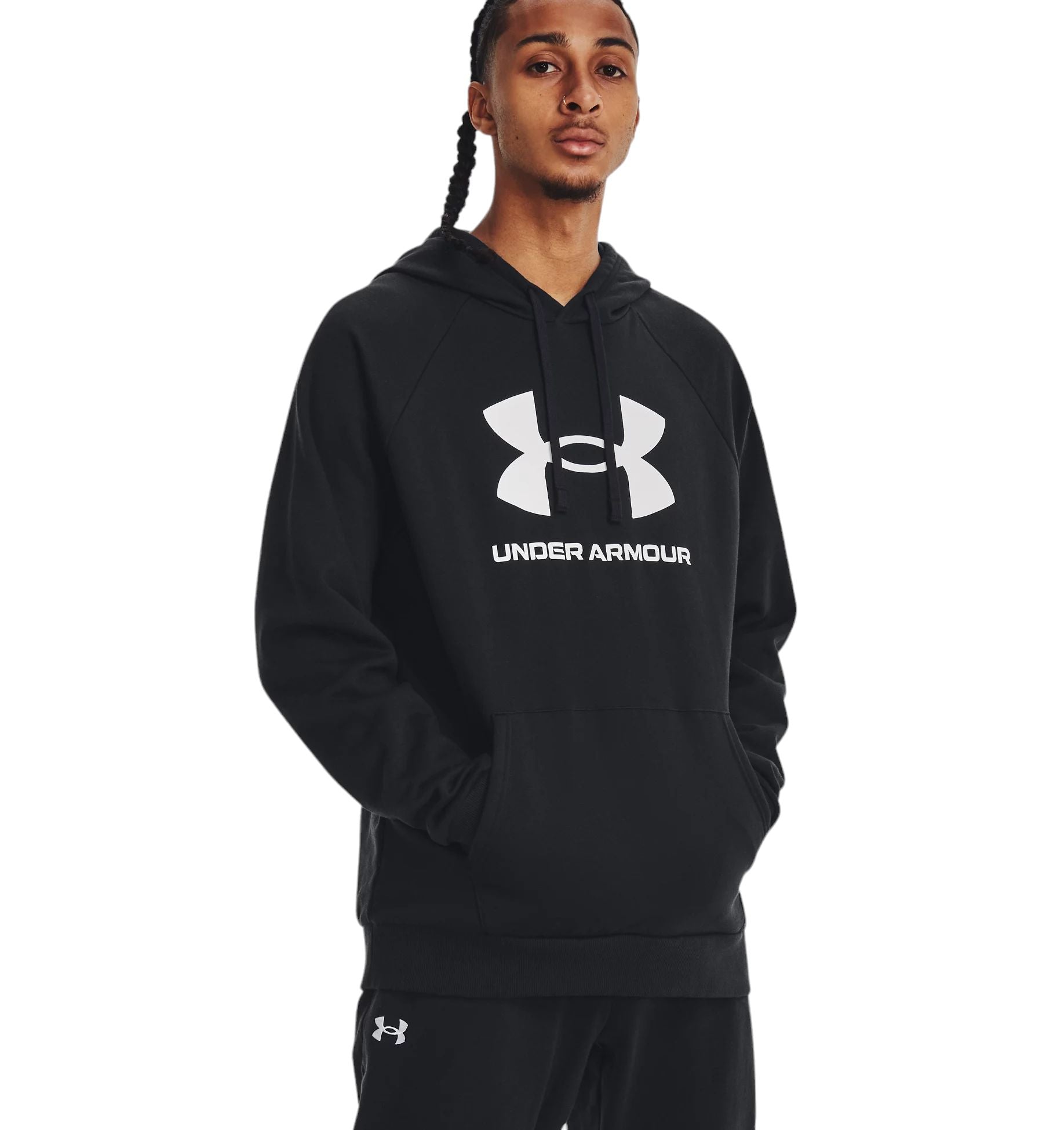 Under Armour | Maglia Rival Fleece Logo Uomo Black/White - Fabbrica Ski Sises