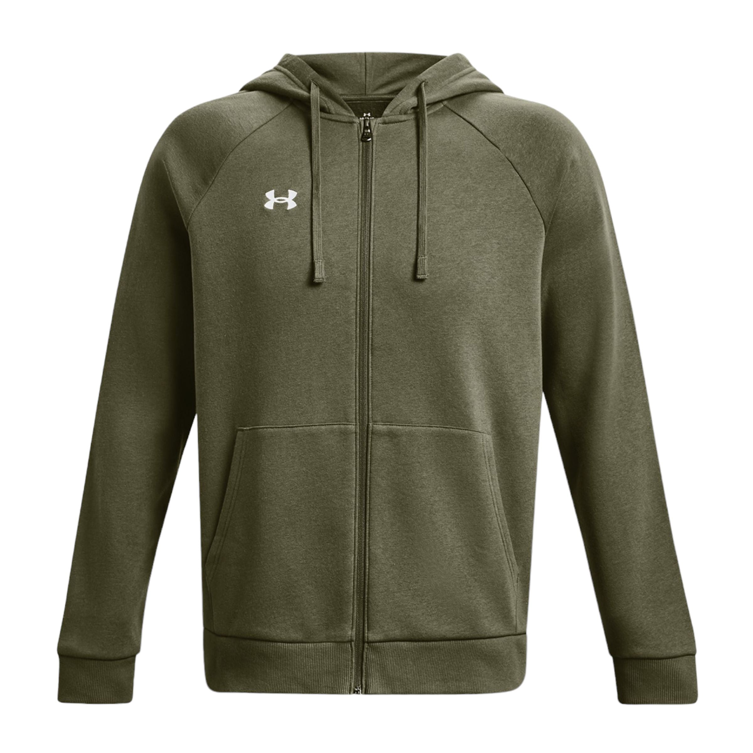 Under Armour | Maglia Rival Fleece Full-Zip Uomo Marine Green/White - Fabbrica Ski Sises