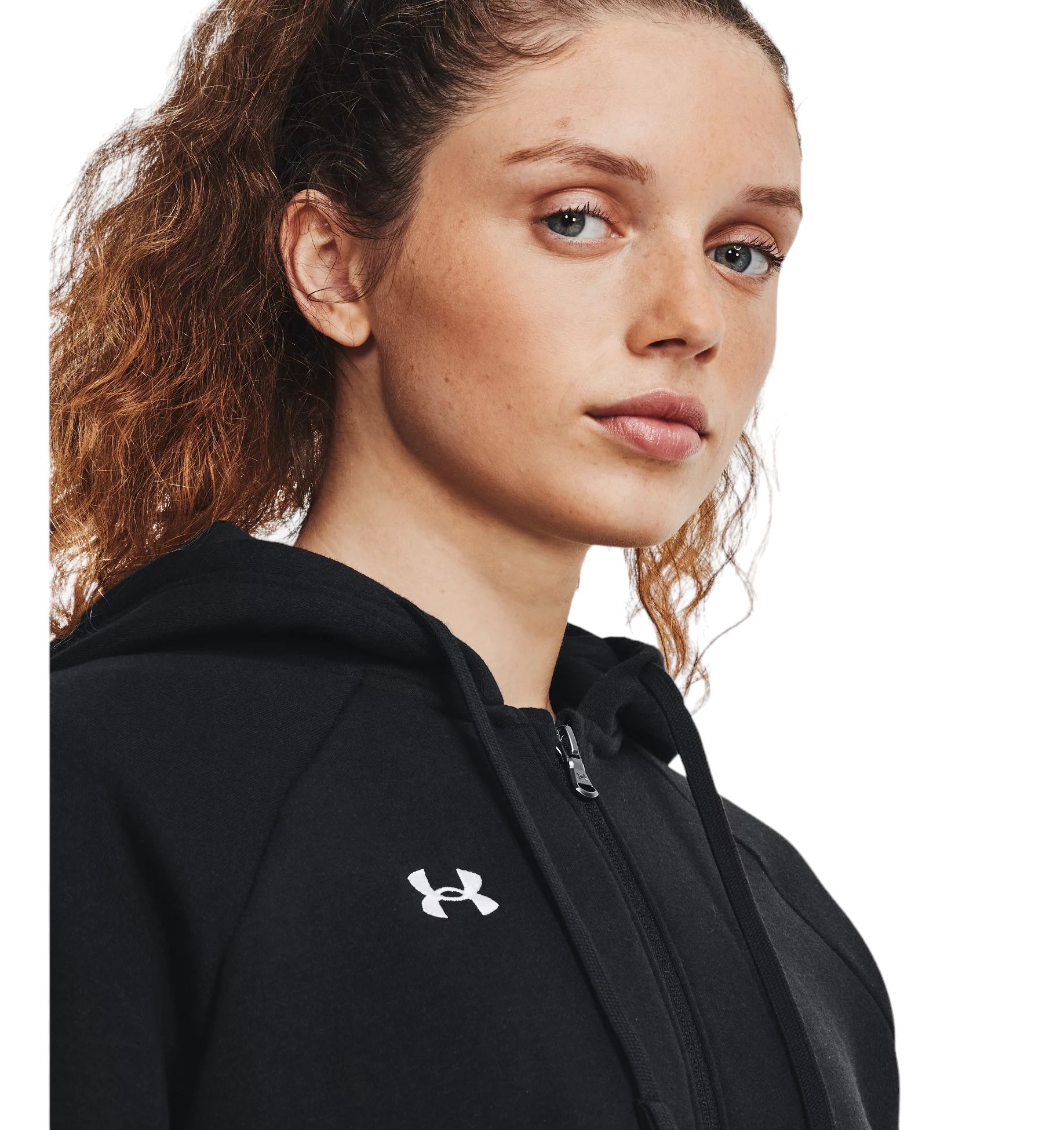 Under Armour | Maglia Rival Fleece Full-Zip Donna Black/White - Fabbrica Ski Sises