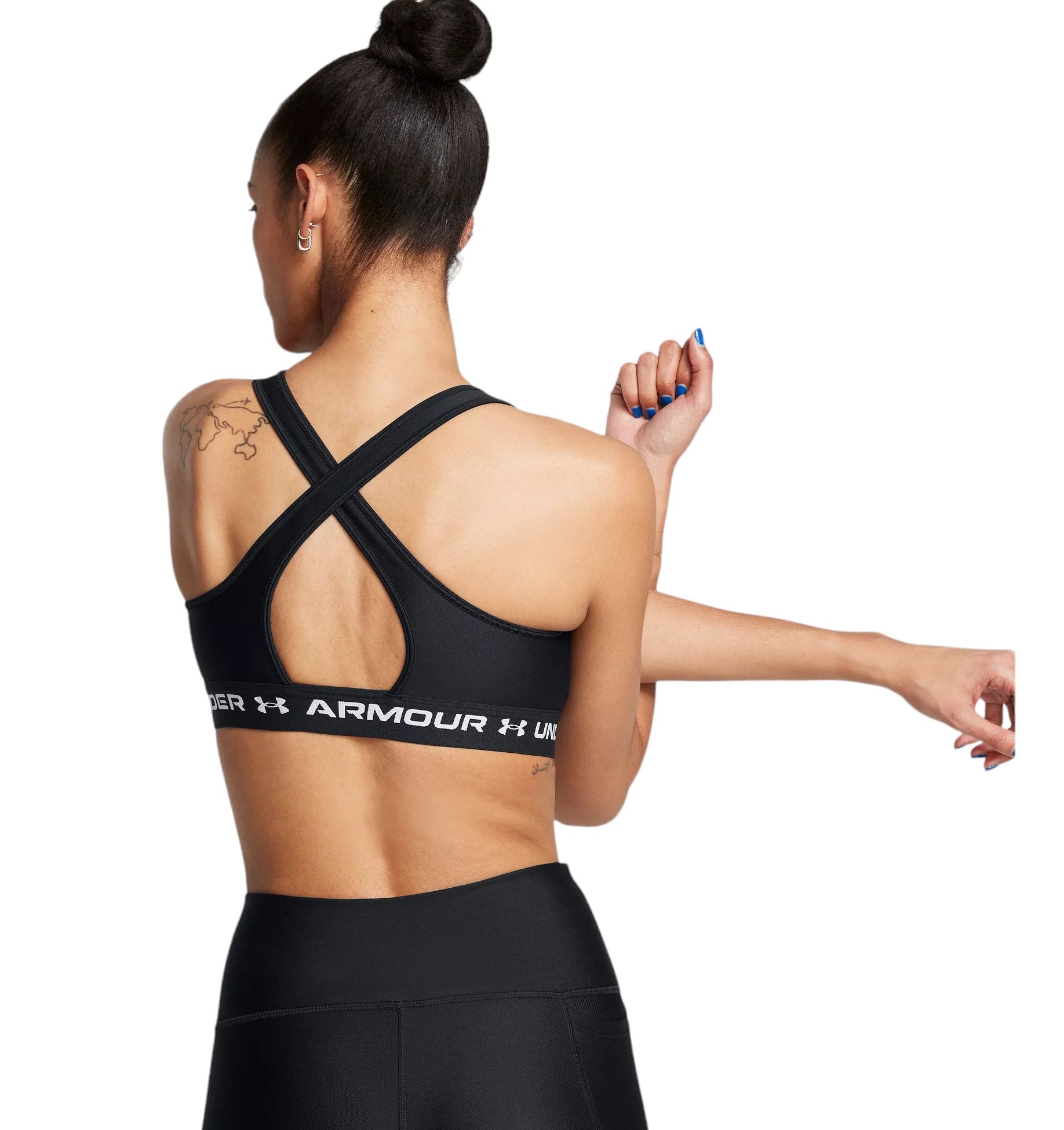 Under Armour | Top Armour Mid Crossback Donna Black/White - Fabbrica Ski Sises