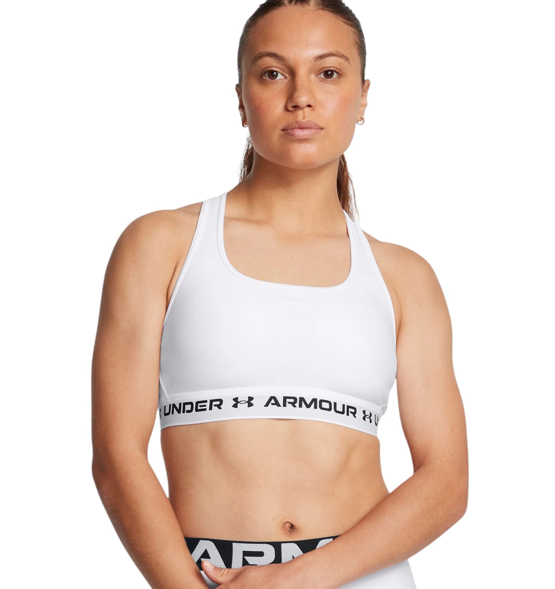 Under Armour | Top Armour Mid Crossback Donna White/Black - Fabbrica Ski Sises