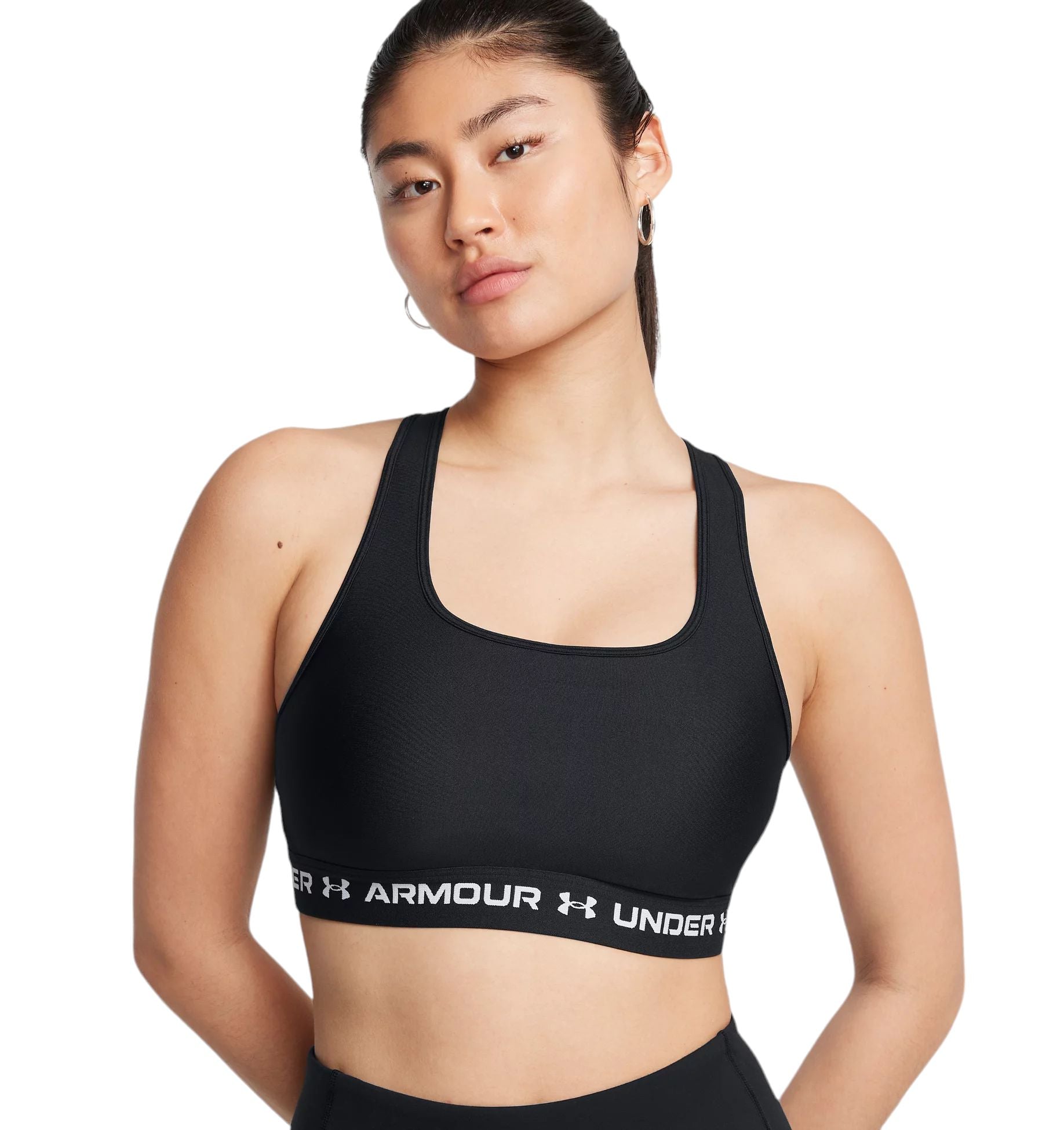Under Armour | Top Armour Mid Crossback Donna Black/White - Fabbrica Ski Sises
