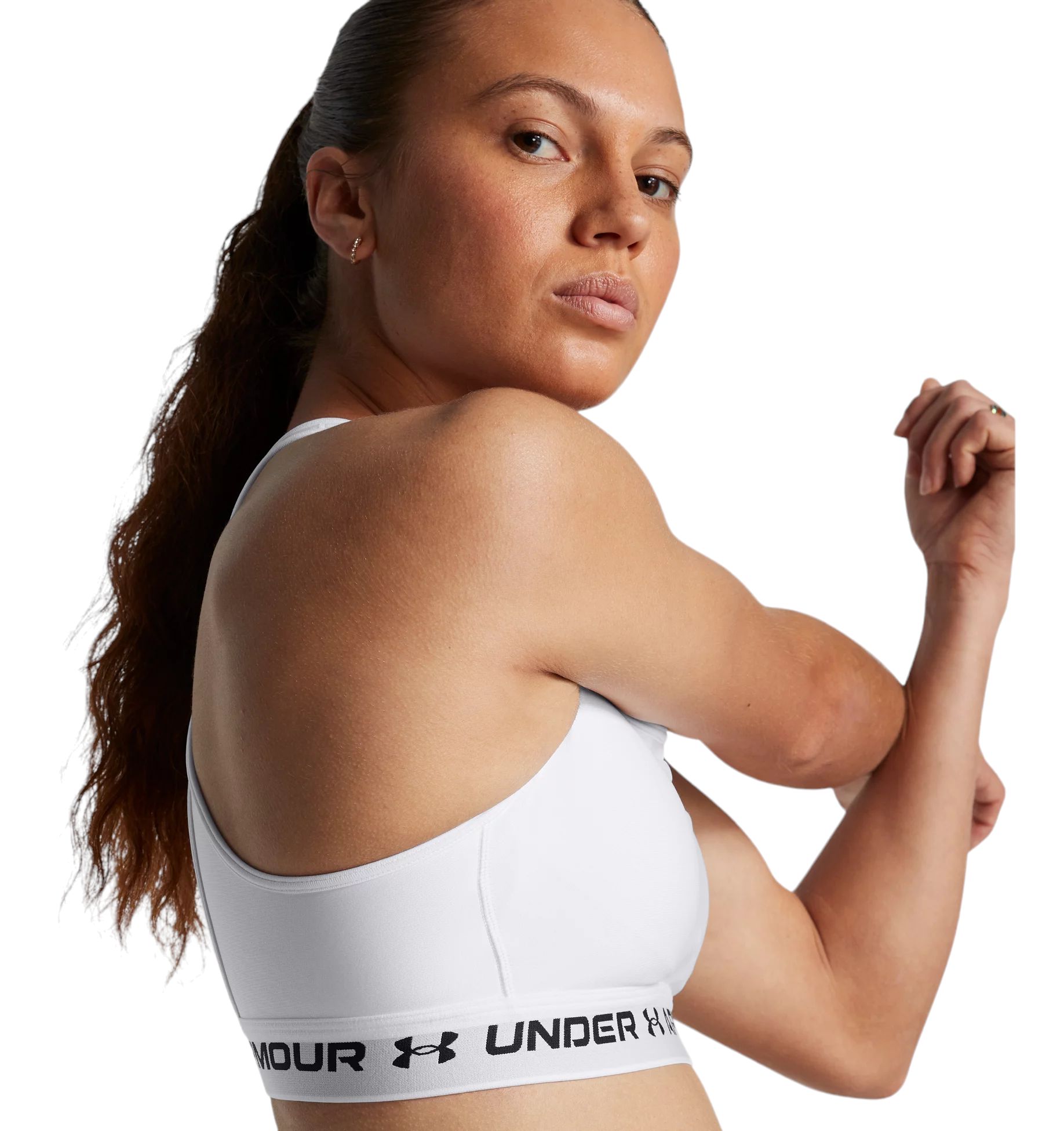 Under Armour | Top Armour Mid Crossback Donna White/Black - Fabbrica Ski Sises