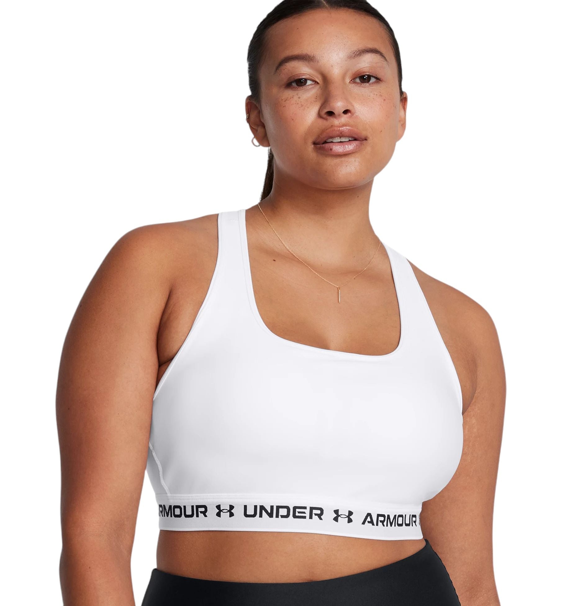 Under Armour | Top Armour Mid Crossback Donna White/Black - Fabbrica Ski Sises