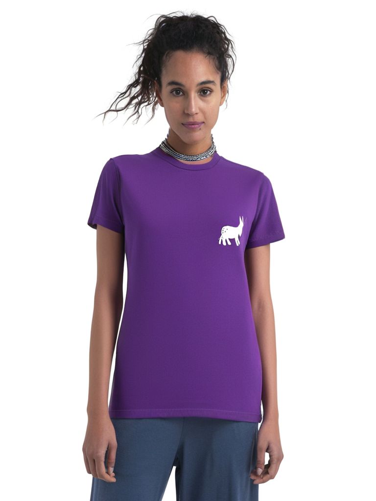 Sensa Cunisiun | T-shirt Classic Logo Donna Plum/White - Fabbrica Ski Sises