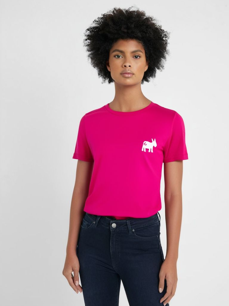 Sensa Cunisiun | T-shirt Classic Logo Donna Electric Magenta - Fabbrica Ski Sises