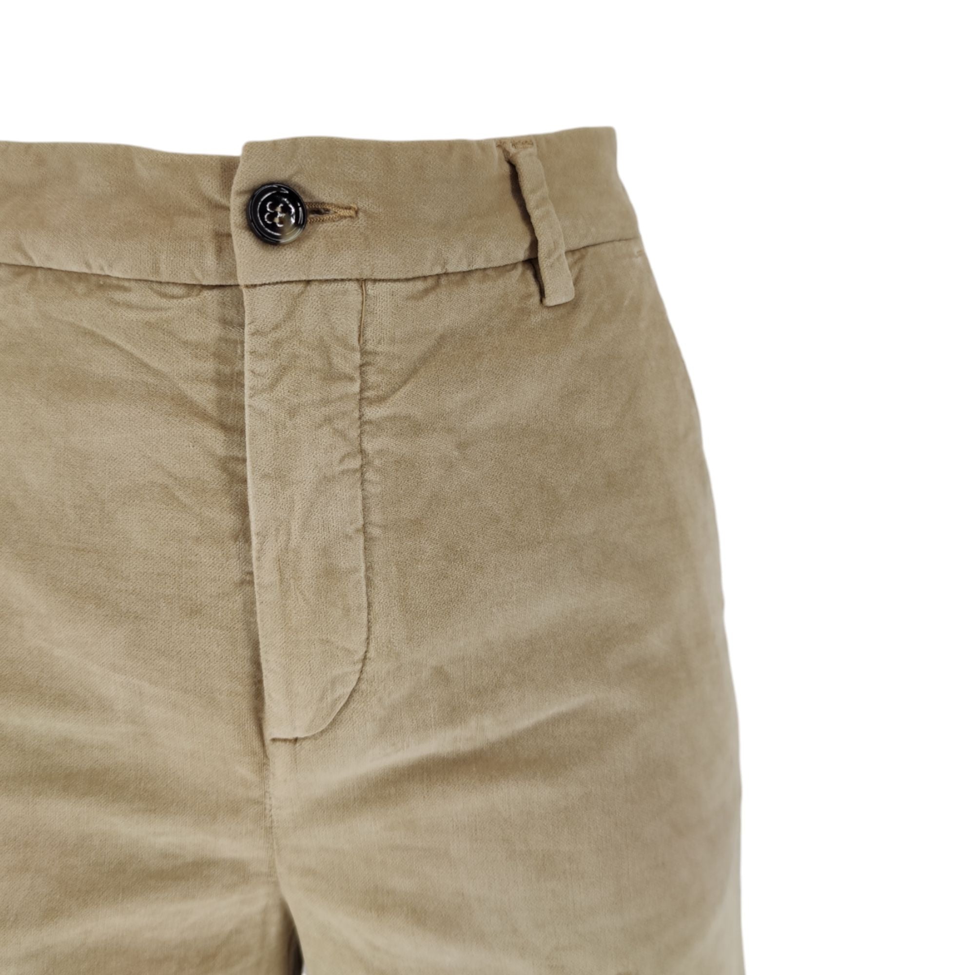 True Nyc | Pantaloni Olimpia Smooth Velvet Donna Camel - Fabbrica Ski Sises