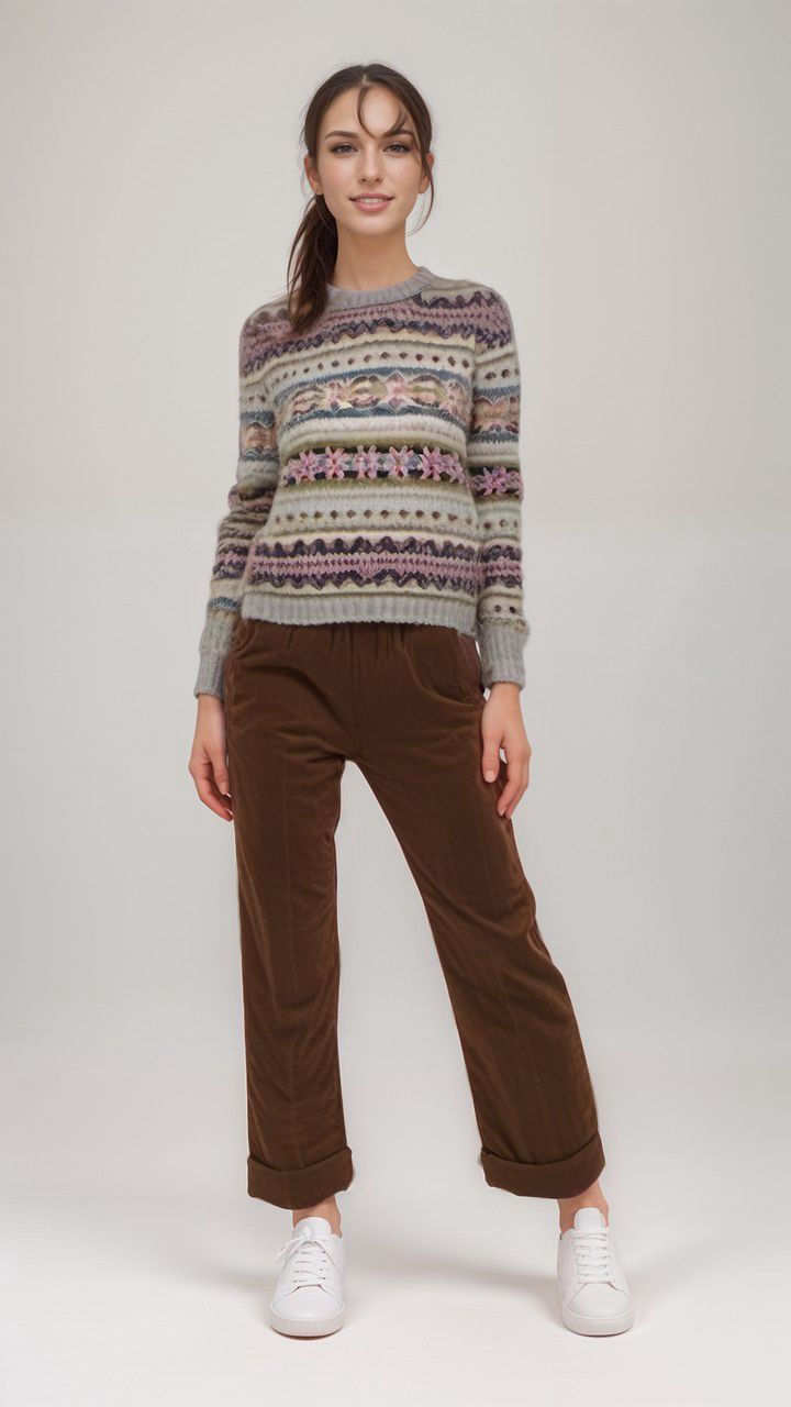 True Nyc | Pantaloni Pensil Heavy Donna Brown - Fabbrica Ski Sises