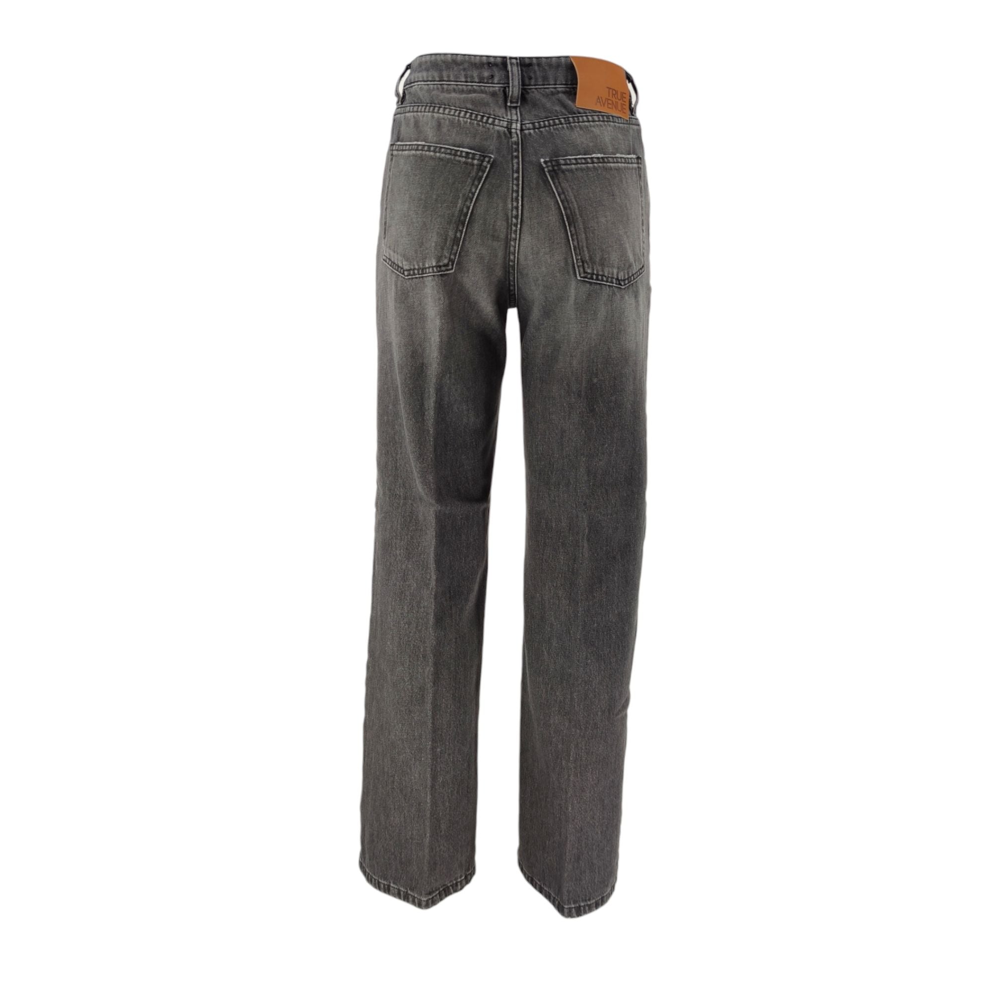 True Nyc | Pantaloni Zelda Open Donna Black Medium Wash - Fabbrica Ski Sises