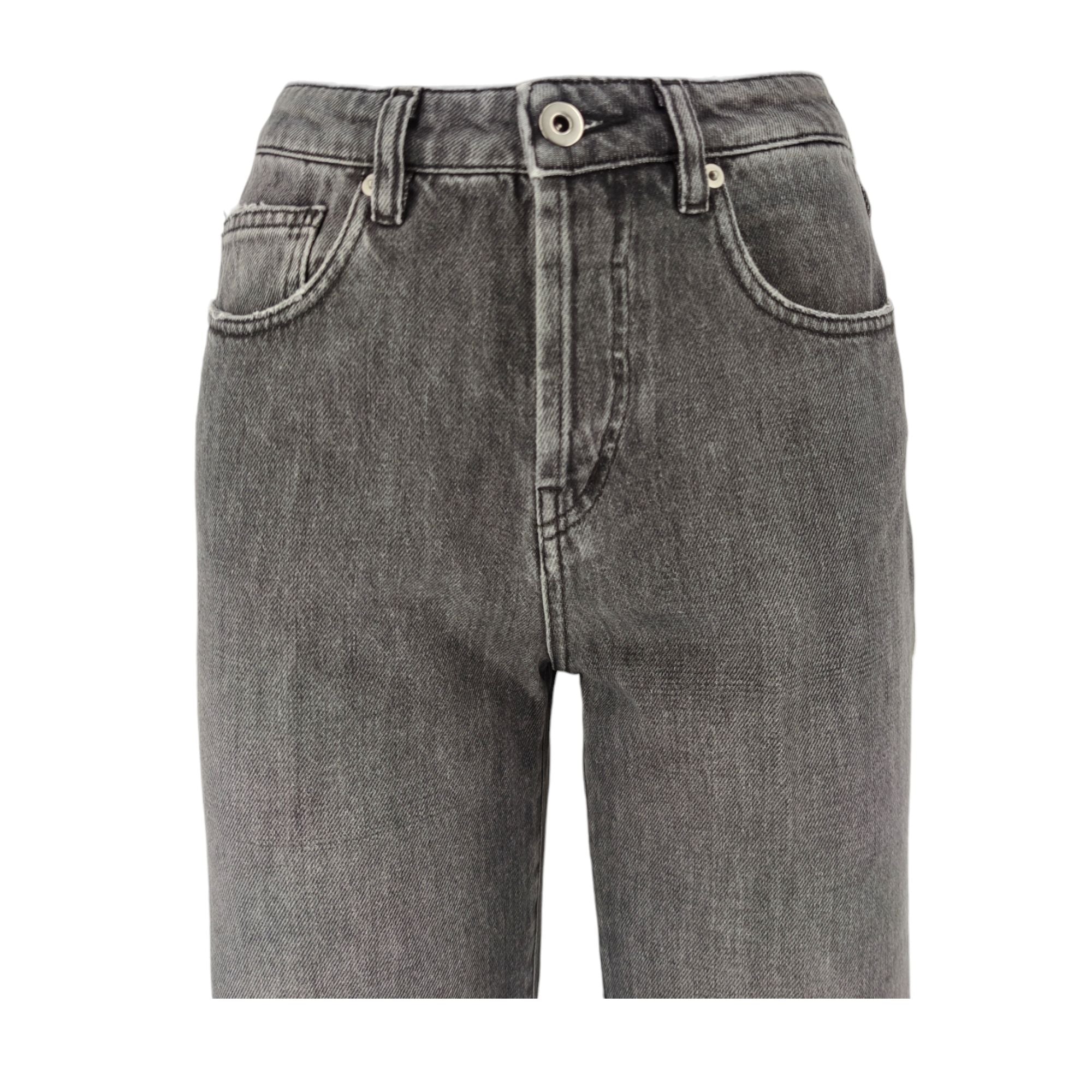 True Nyc | Pantaloni Zelda Open Donna Black Medium Wash - Fabbrica Ski Sises