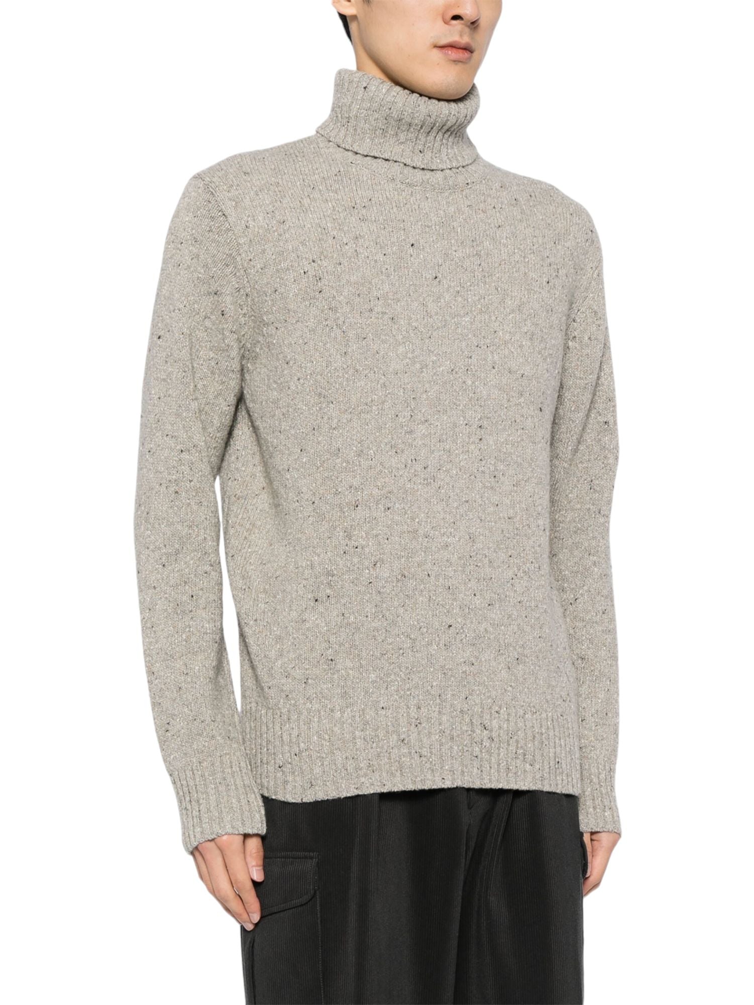 Universal Works | Maglia Tweed Knit Uomo Oatmeal - Fabbrica Ski Sises