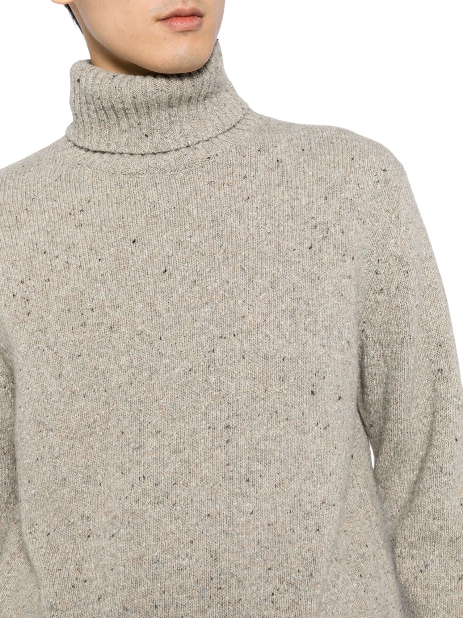 Universal Works | Maglia Tweed Knit Uomo Oatmeal - Fabbrica Ski Sises