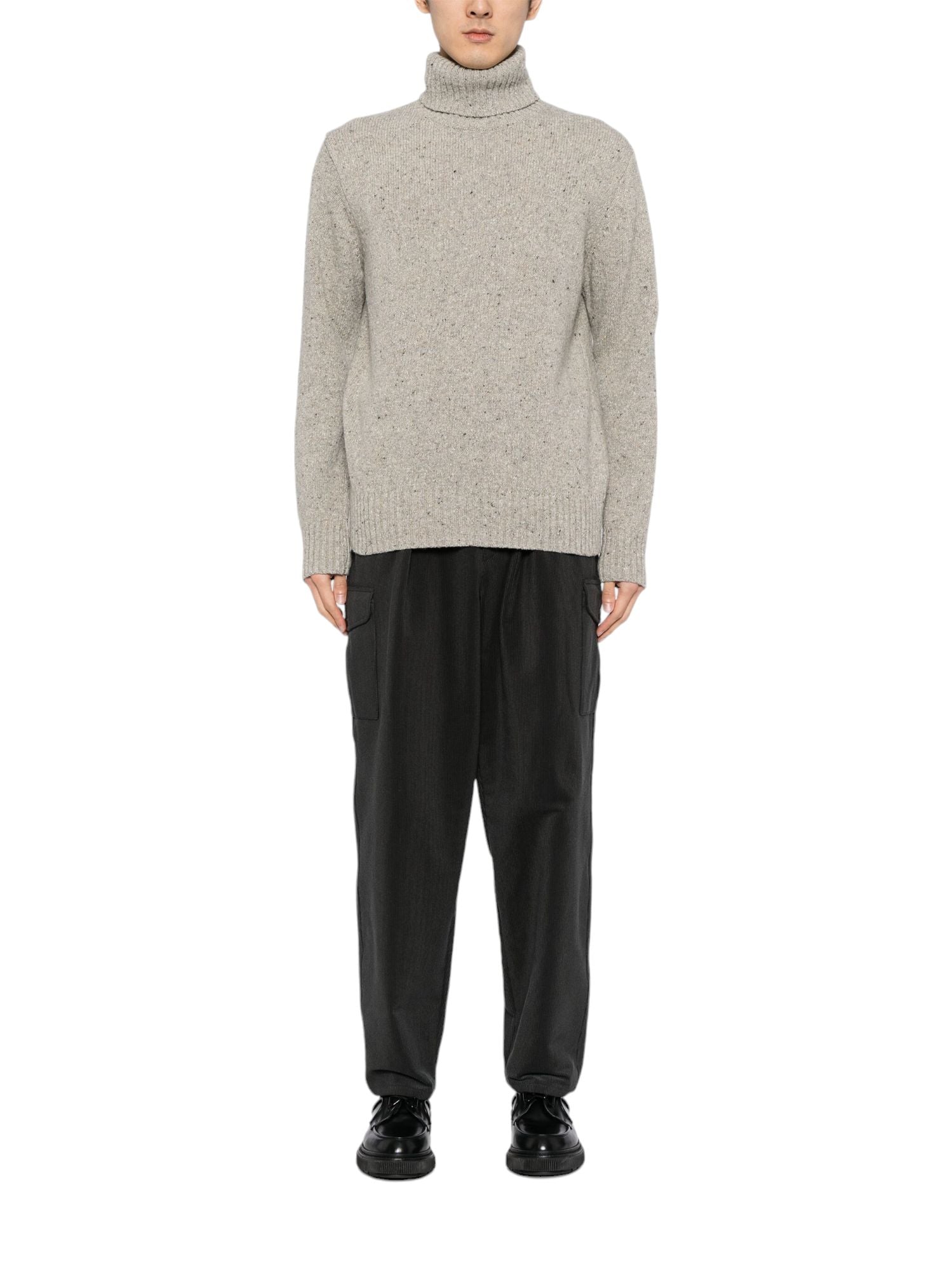 Universal Works | Maglia Tweed Knit Uomo Oatmeal - Fabbrica Ski Sises