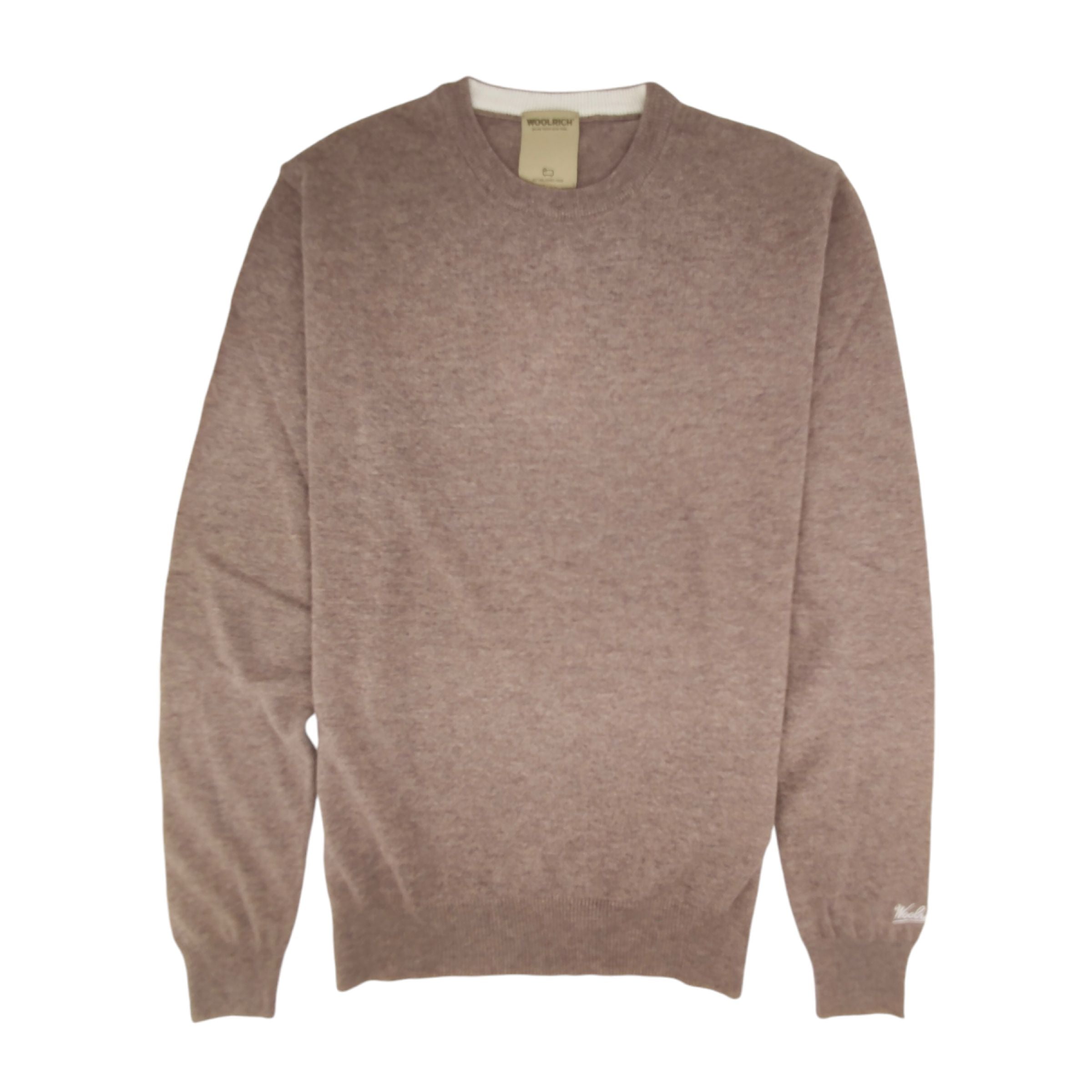 Woolrich | Maglia Lambswool Crewneck Uomo Mocha Meringue - Fabbrica Ski Sises